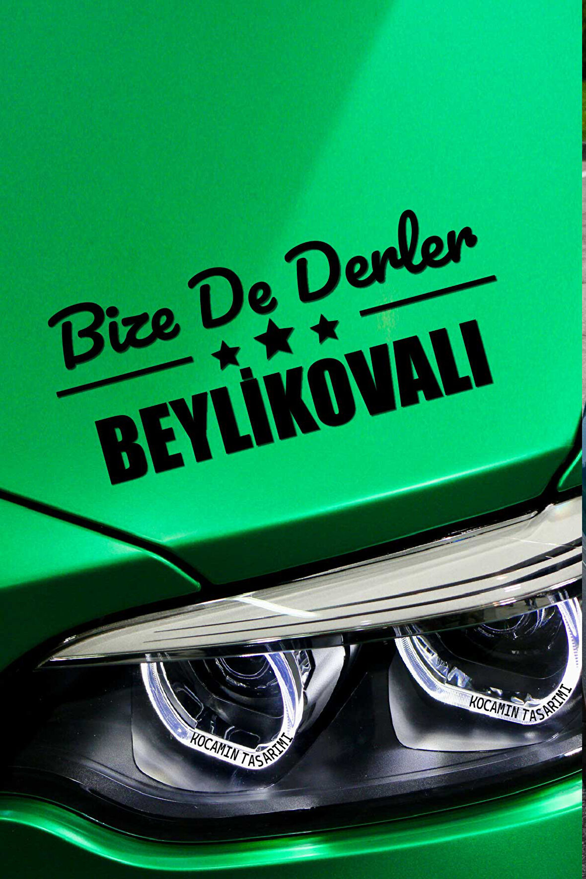 Eskişehir Beylikova Siyah Araç Sticker  40x15 cm Bize De Derler  Beylikovalı Özel Tasarım Oto Sticker