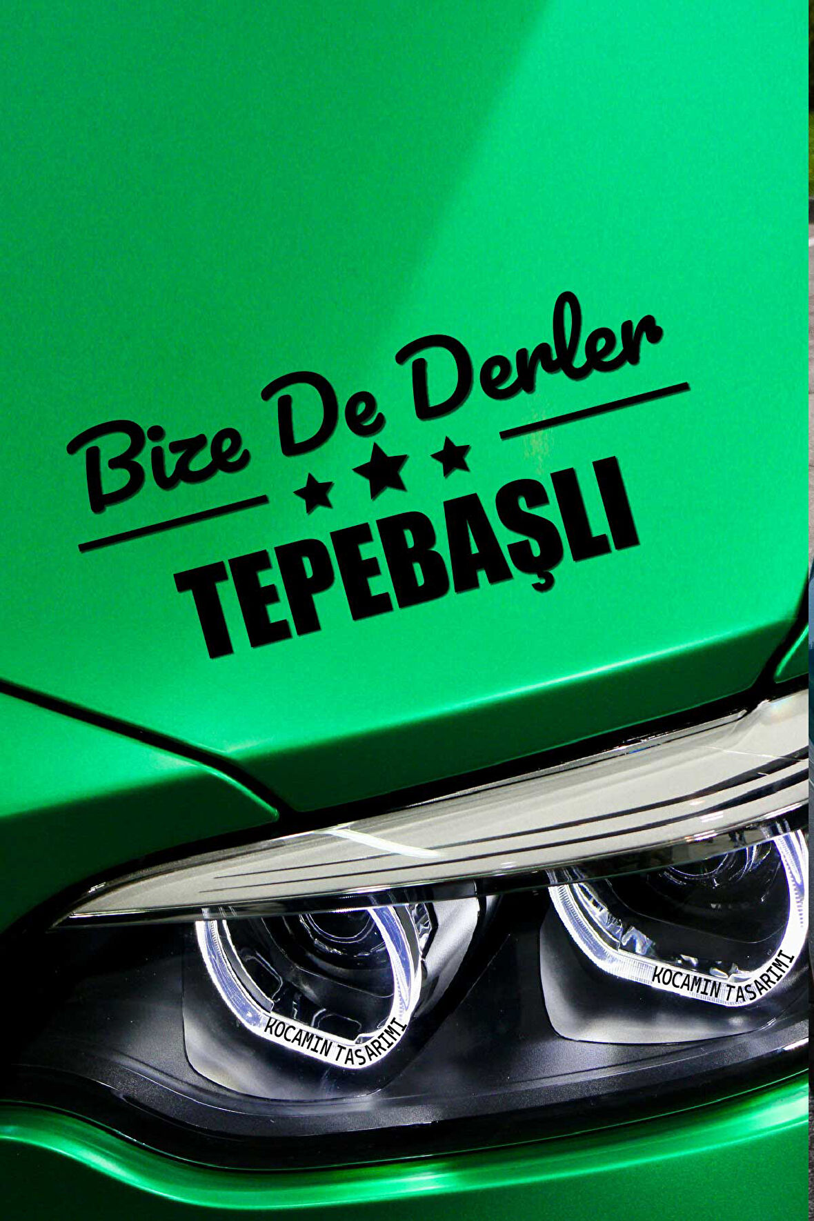 Eskişehir Tepebaşı Siyah Araç Sticker  40x15 cm Bize De Derler  Tepebaşlı Özel Tasarım Oto Sticker