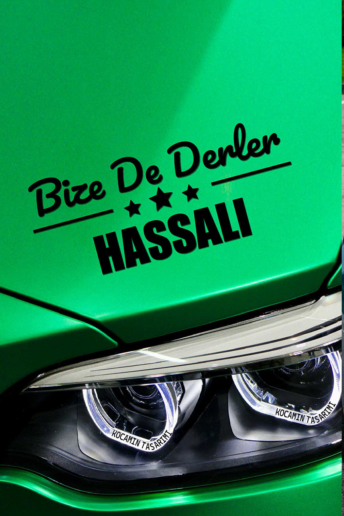 Hatay Hassa Siyah Araç Sticker  40x15 cm Bize De Derler  Hassalı Özel Tasarım Oto Sticker