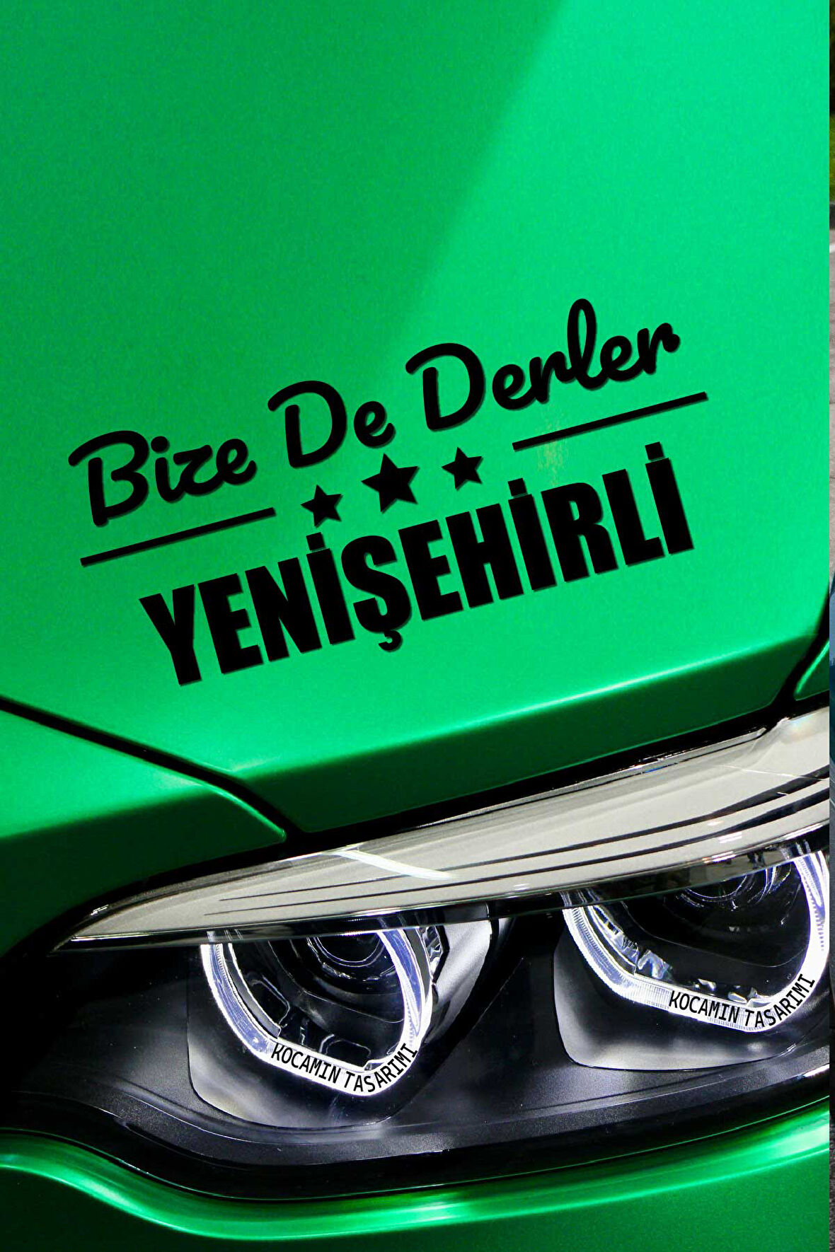 Mersin Yenişehir Siyah Araç Sticker  40x15 cm Bize De Derler  Yenişehirli Özel Tasarım Oto Sticker