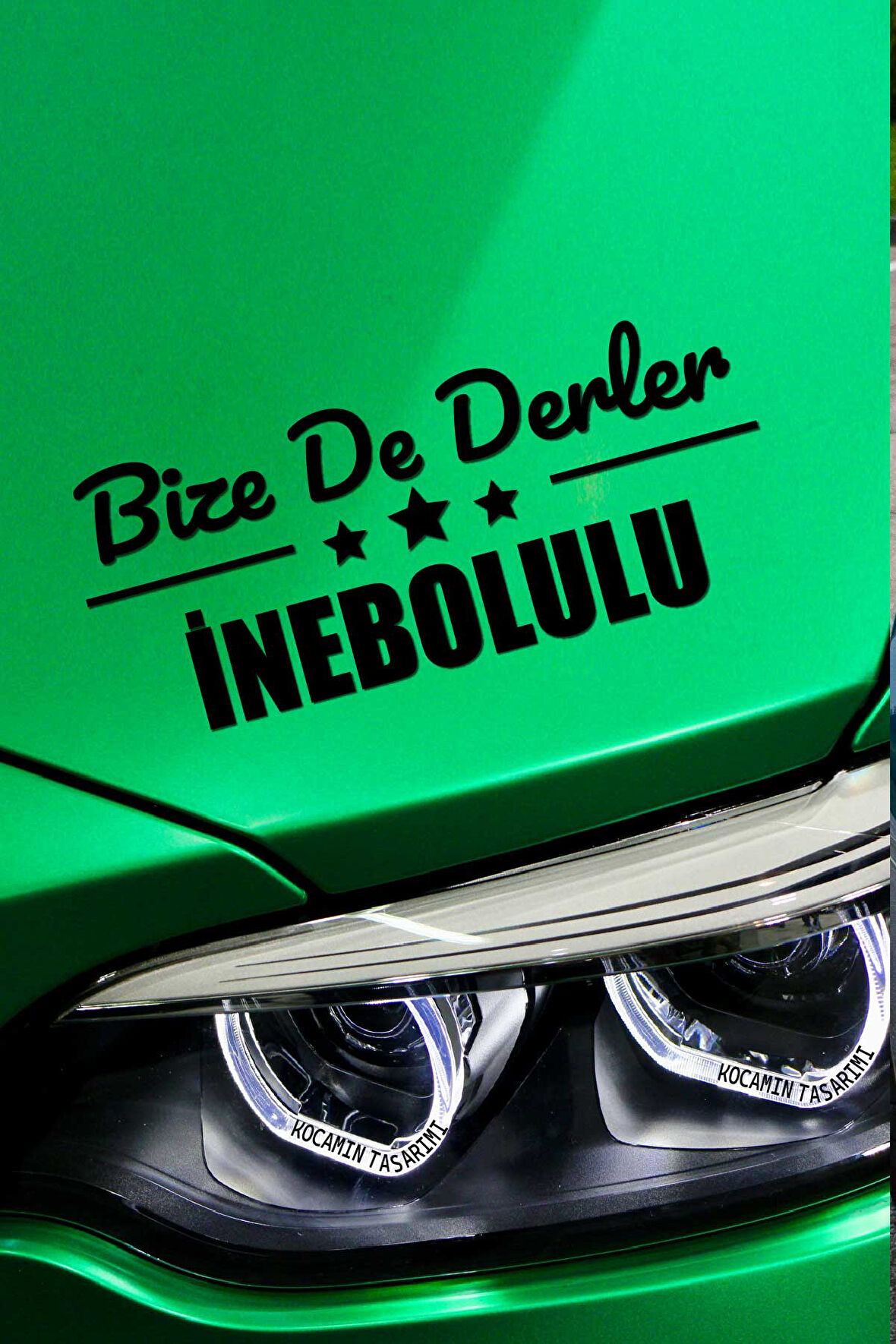 Kastamonu İnebolu Siyah Araç Sticker  40x15 cm Bize De Derler  İnebolulu Özel Tasarım Oto Sticker