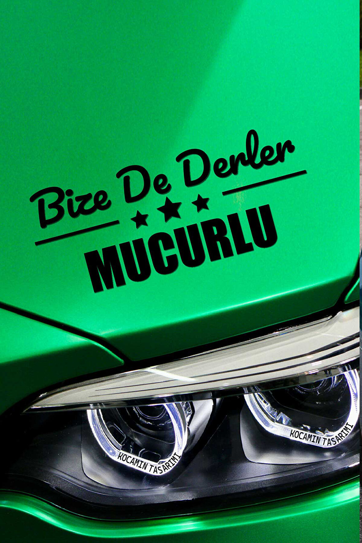 Kırşehir Mucur Siyah Araç Sticker  40x15 cm Bize De Derler  Mucurlu Özel Tasarım Oto Sticker
