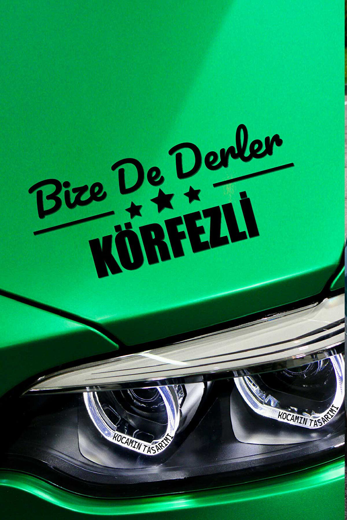 Kocaeli Körfez Siyah Araç Sticker  40x15 cm Bize De Derler  Körfezli Özel Tasarım Oto Sticker