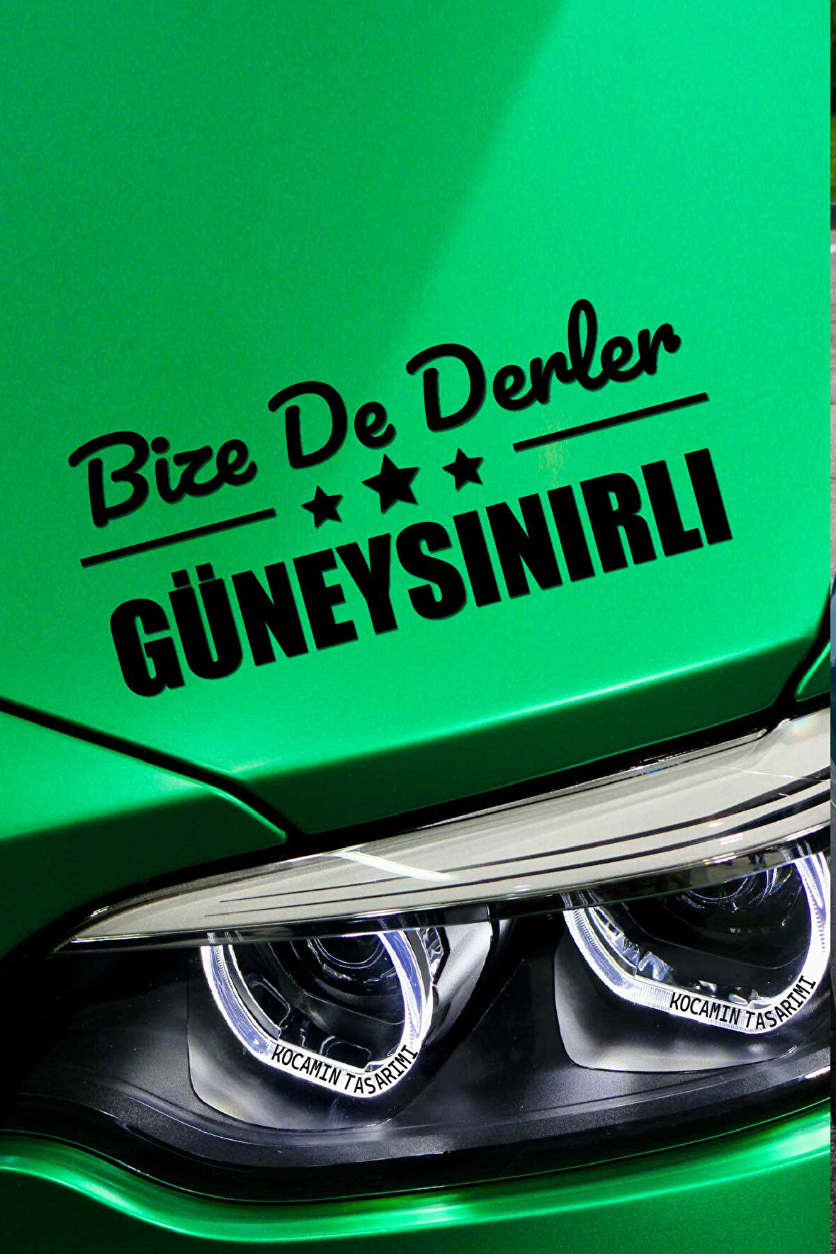 Konya Güneysınır Siyah Araç Sticker  40x15 cm Bize De Derler  Güneysınırlı Özel Tasarım Oto Sticker