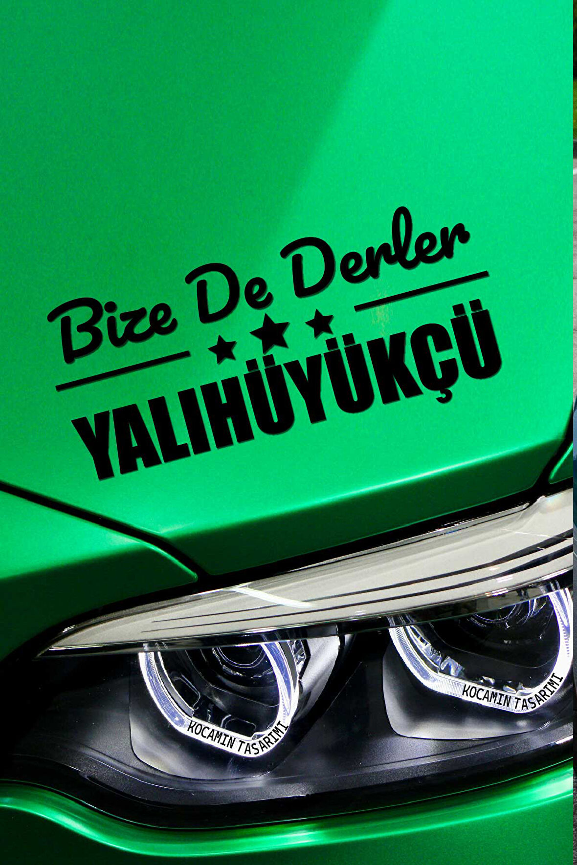 Konya Yalıhüyük Siyah Araç Sticker  40x15 cm Bize De Derler  Yalıhüyükçü Özel Tasarım Oto Sticker