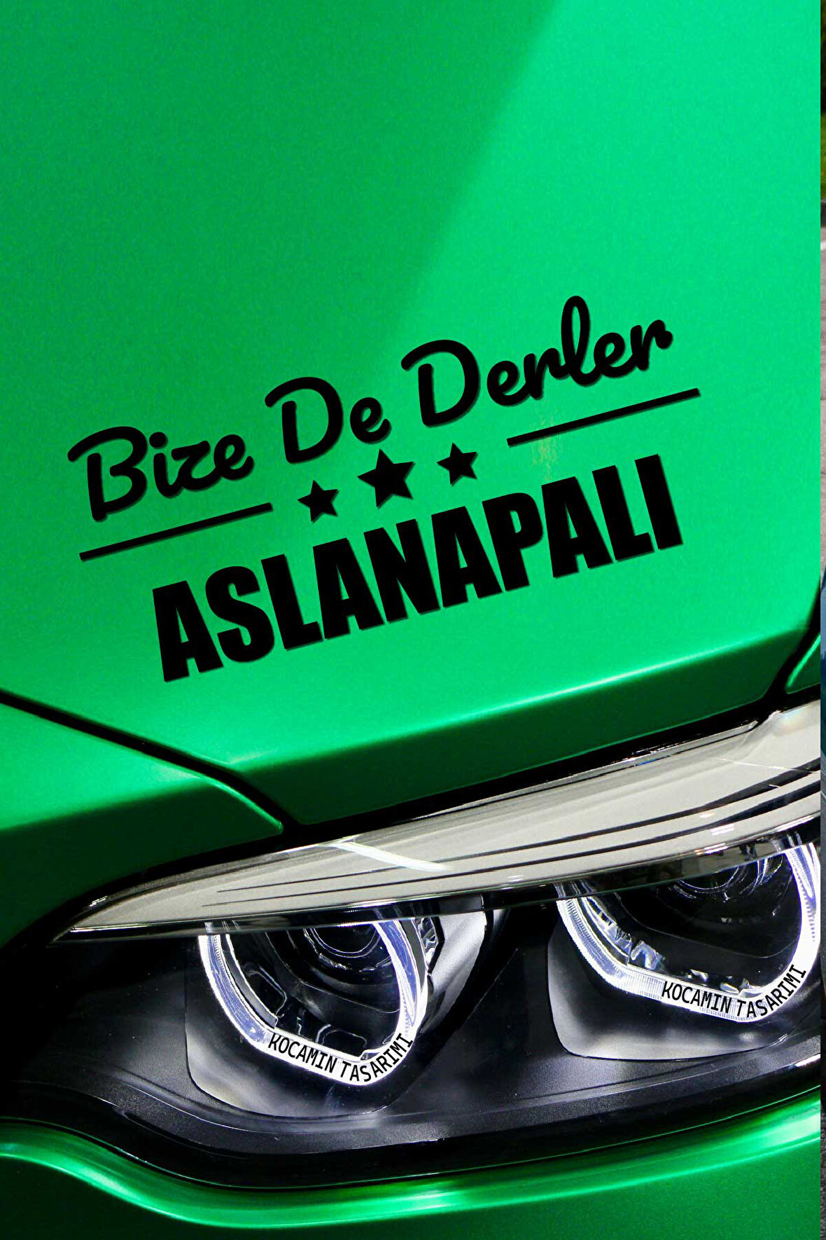 Kütahya Aslanapa Siyah Araç Sticker  40x15 cm Bize De Derler  Aslanapalı Özel Tasarım Oto Sticker