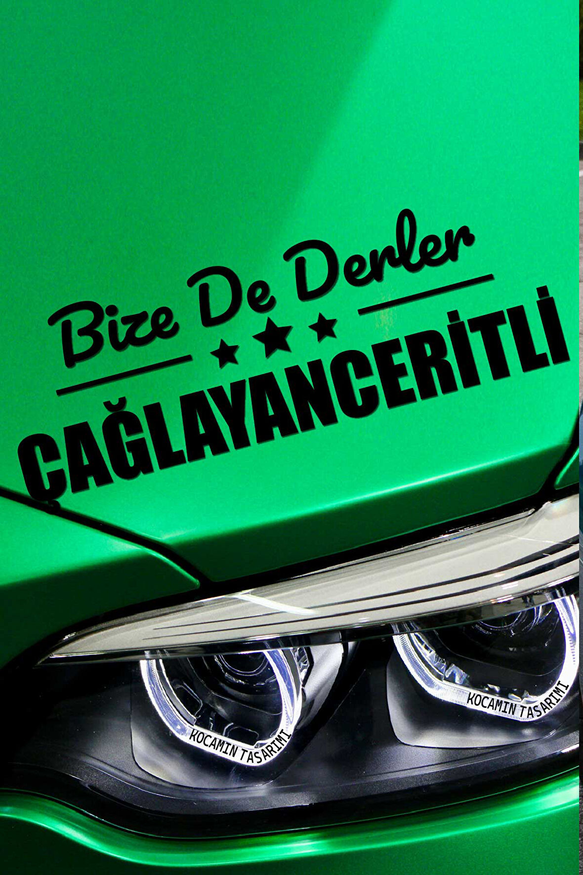 Kahramanmaraş Çağlayancerit Siyah Araç Sticker  40x15 cm Bize De Derler  Çağlayanceritli Özel Tasarım Oto Sticker