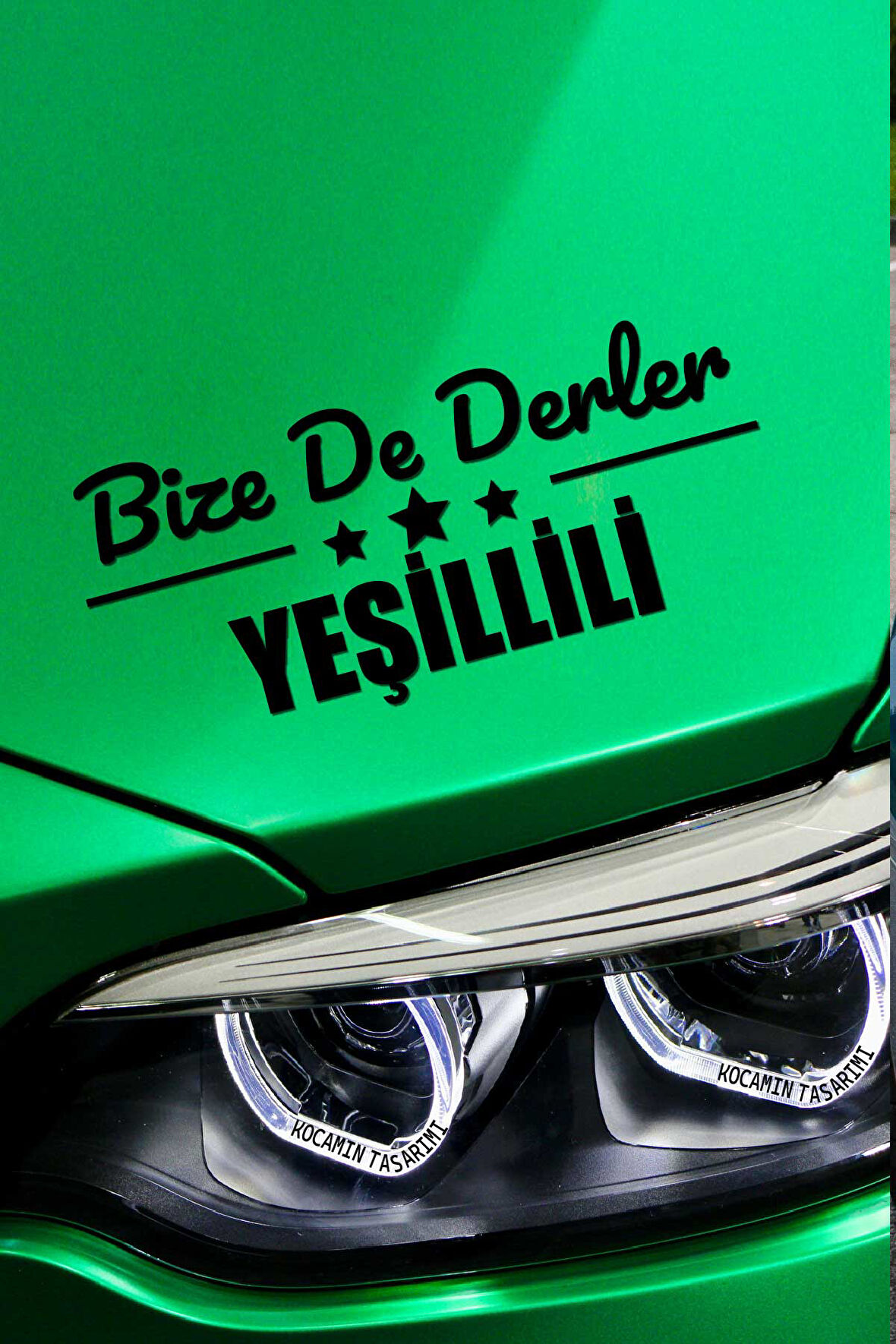Mardin Yeşilli Siyah Araç Sticker  40x15 cm Bize De Derler  Yeşillili Özel Tasarım Oto Sticker