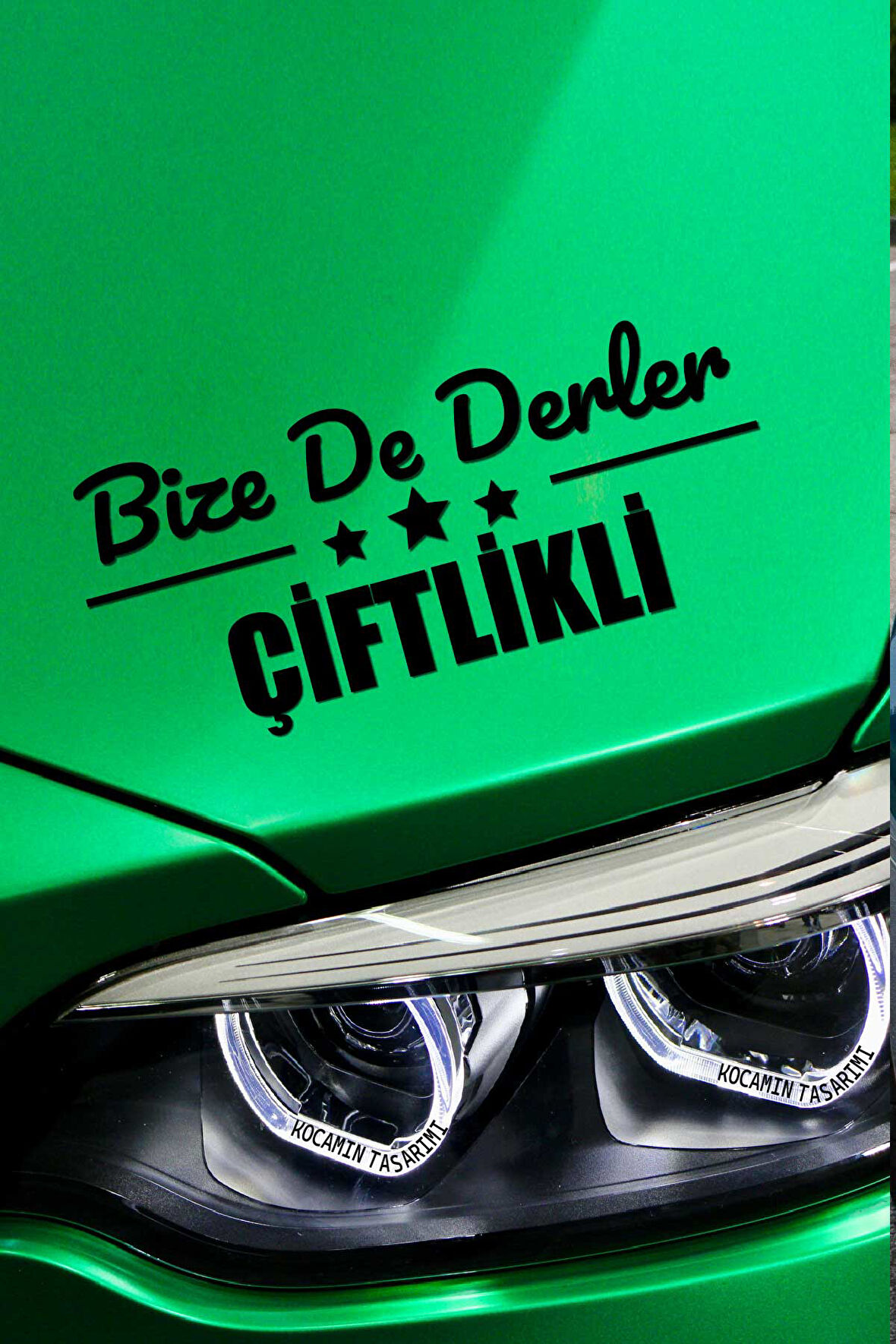Niğde Çiftlik Siyah Araç Sticker  40x15 cm Bize De Derler  Çiftlikli Özel Tasarım Oto Sticker