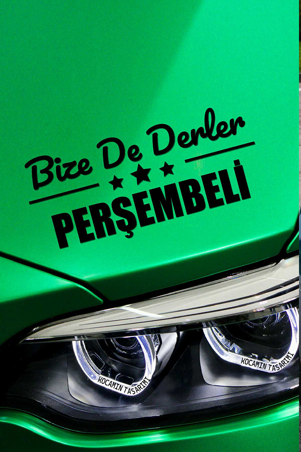 Ordu Perşembe Siyah Araç Sticker  40x15 cm Bize De Derler  Perşembeli Özel Tasarım Oto Sticker