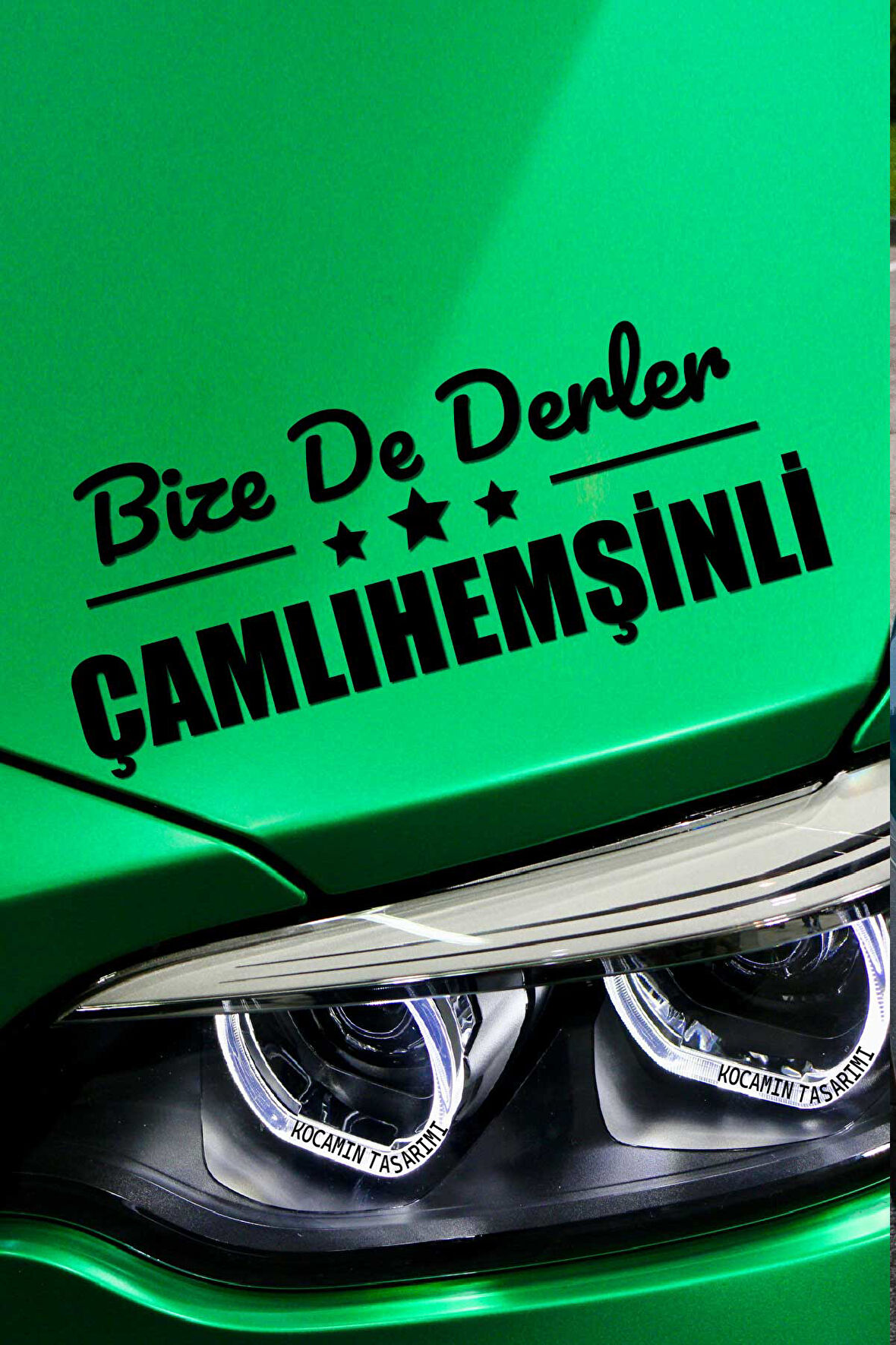 Rize Çamlıhemşin Siyah Araç Sticker  40x15 cm Bize De Derler  Çamlıhemşinli Özel Tasarım Oto Sticker