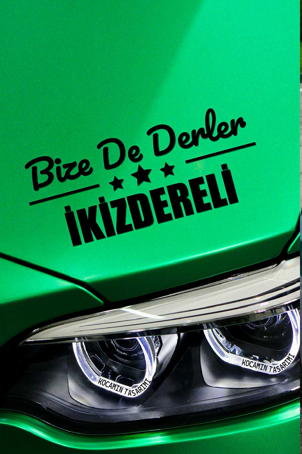 Rize İkizdere Siyah Araç Sticker  40x15 cm Bize De Derler  İkizdereli Özel Tasarım Oto Sticker