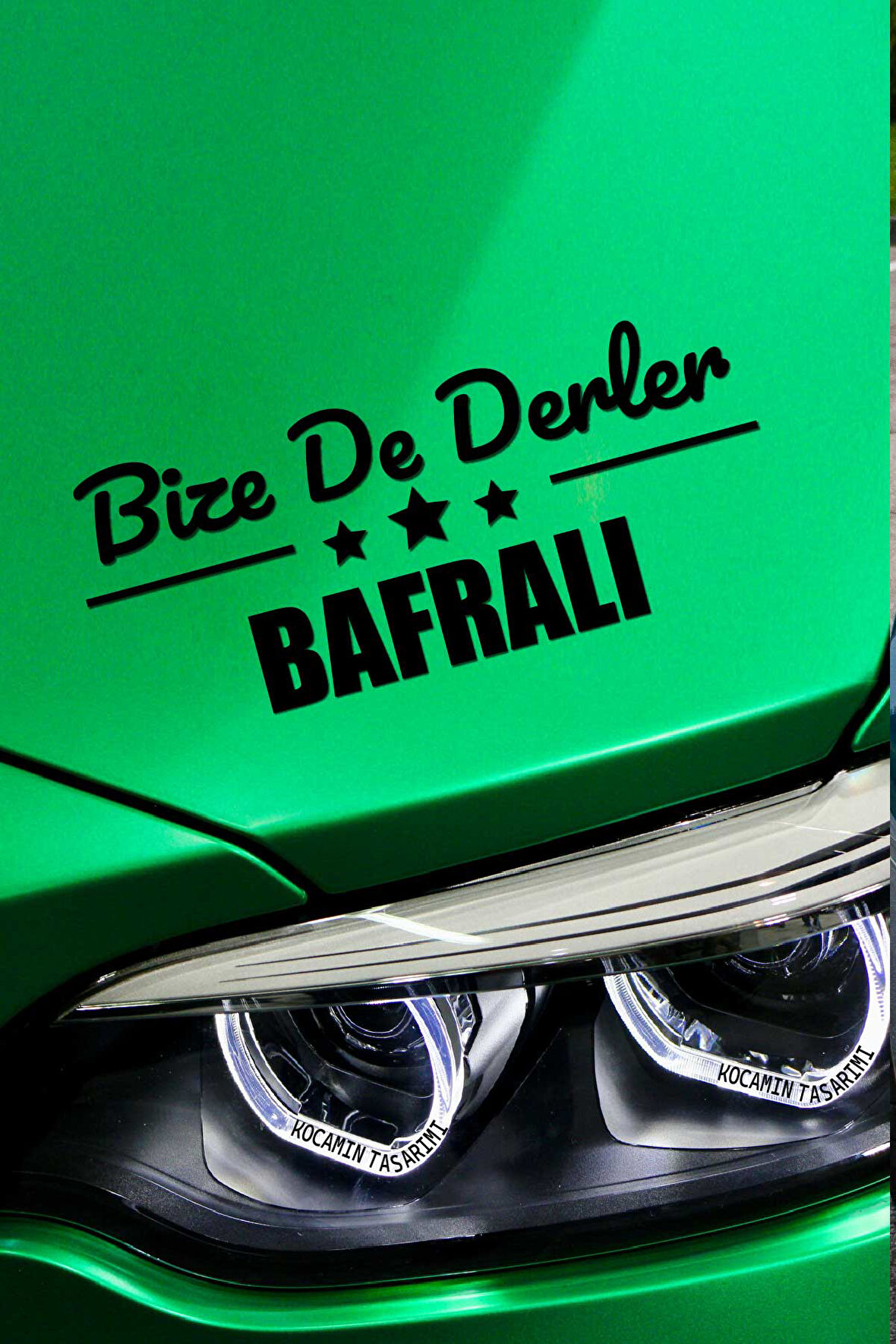 Samsun Bafra Siyah Araç Sticker  40x15 cm Bize De Derler  Bafralı Özel Tasarım Oto Sticker