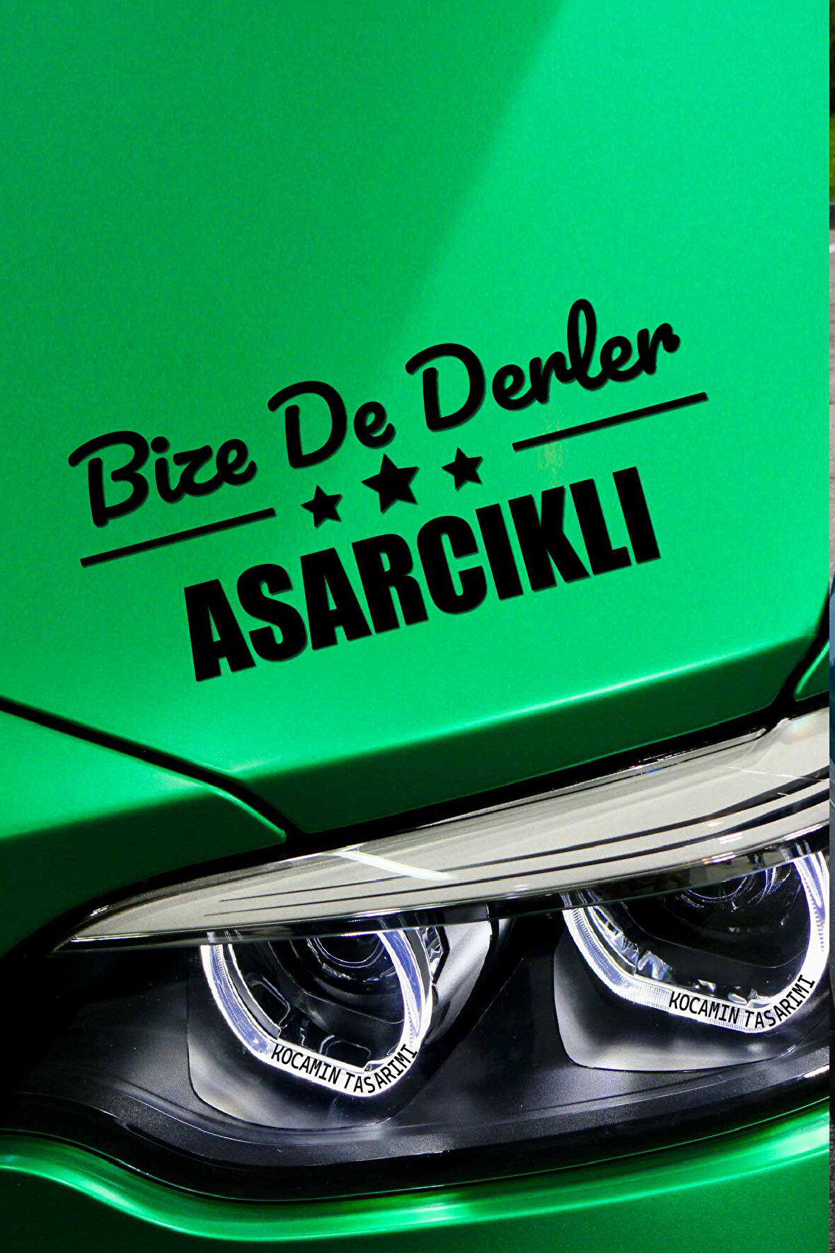 Samsun Asarcık Siyah Araç Sticker  40x15 cm Bize De Derler  Asarcıklı Özel Tasarım Oto Sticker