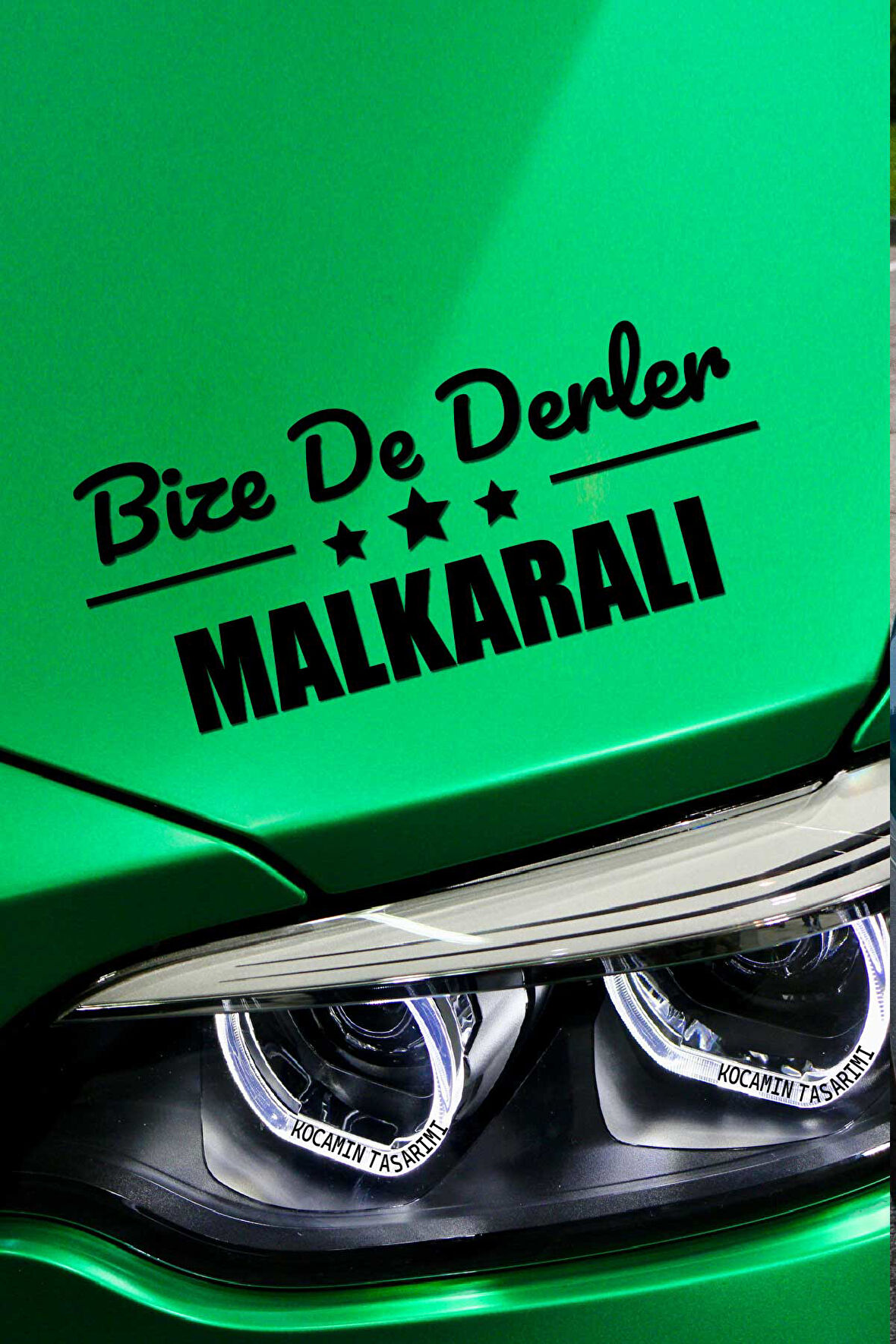 Tekirdağ Malkara Siyah Araç Sticker  40x15 cm Bize De Derler  Malkaralı Özel Tasarım Oto Sticker