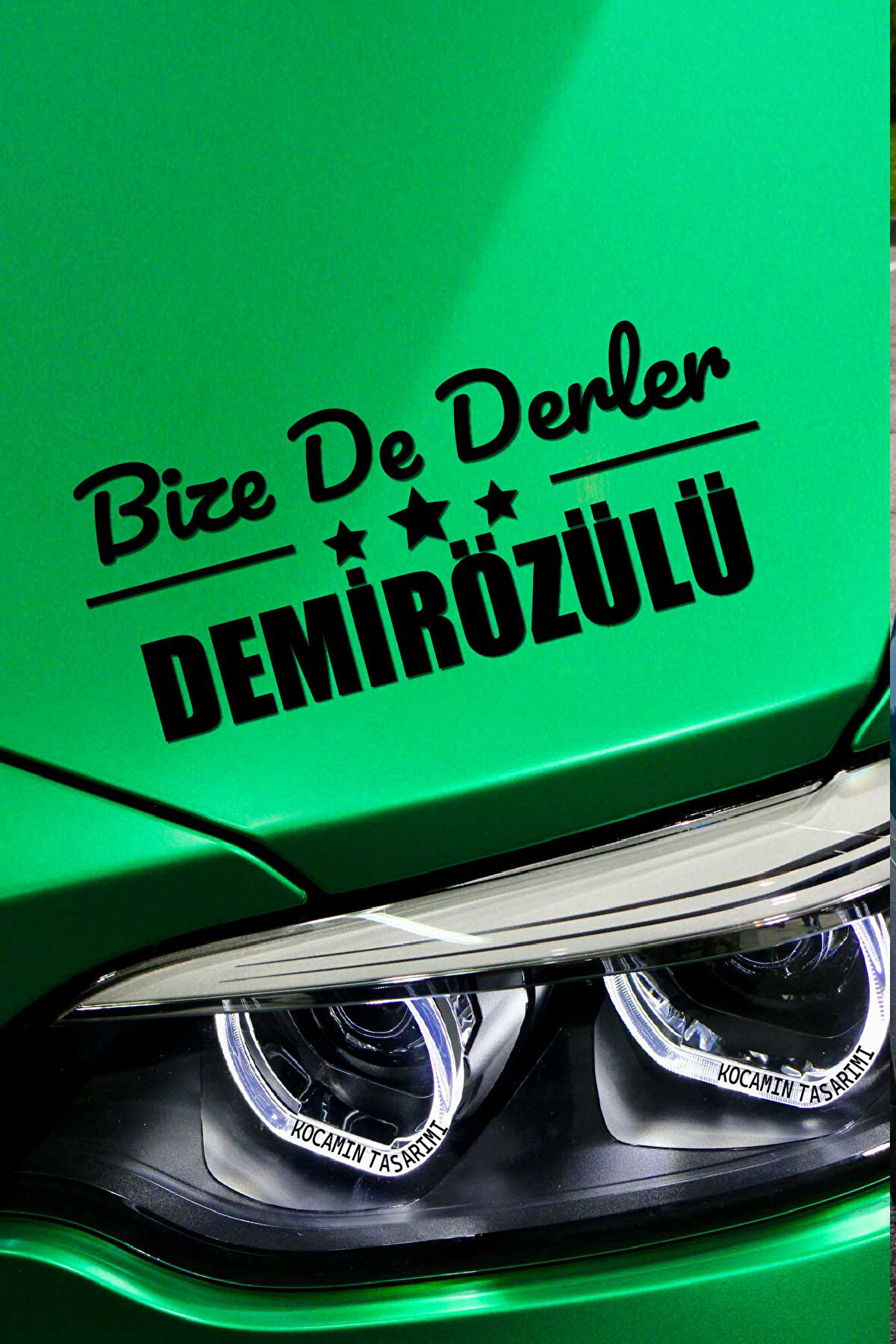 Bayburt Demirözü Siyah Araç Sticker  40x15 cm Bize De Derler  Demirözülü Özel Tasarım Oto Sticker