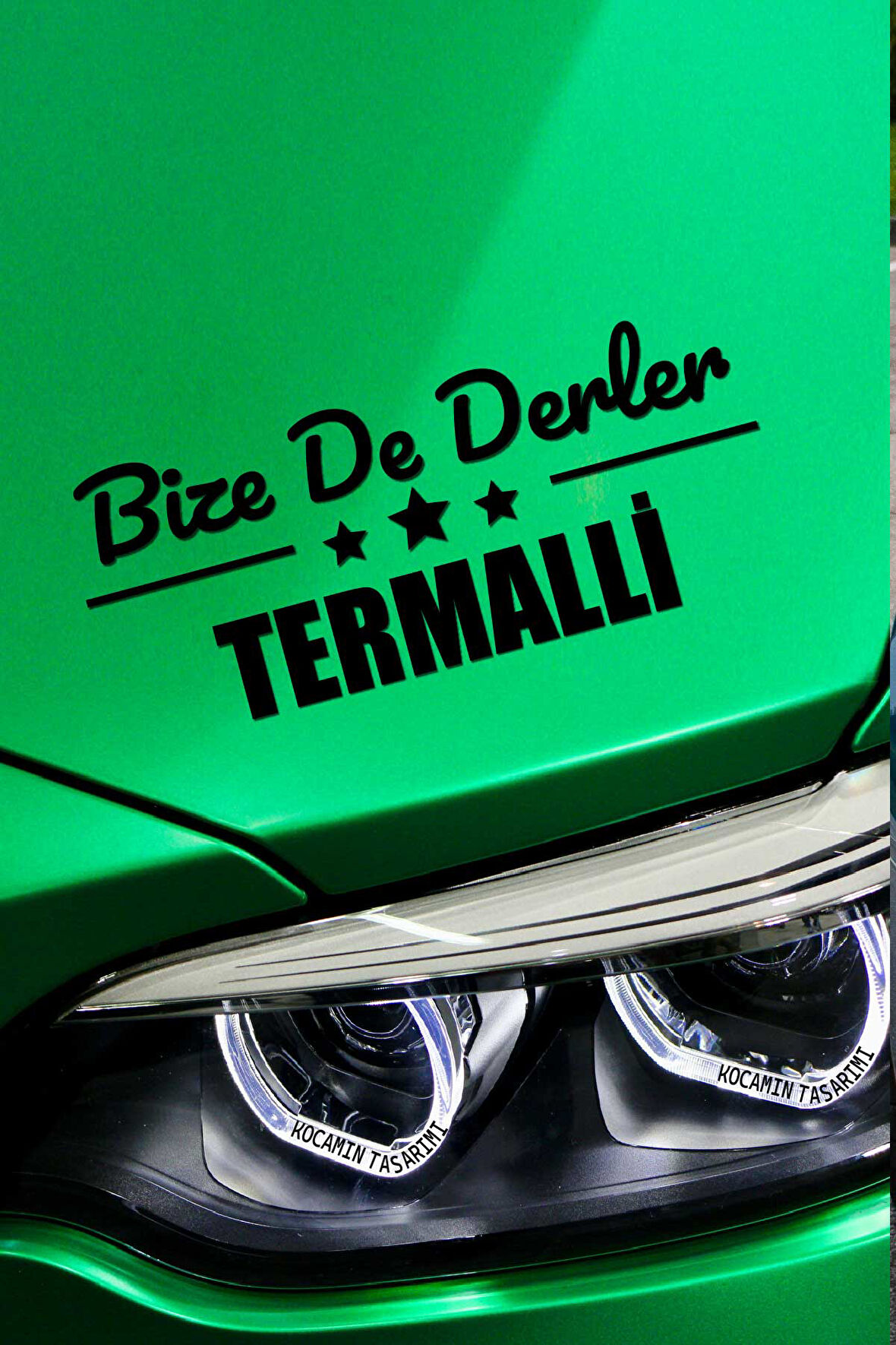 Yalova Termal Siyah Araç Sticker  40x15 cm Bize De Derler  Termalli Özel Tasarım Oto Sticker