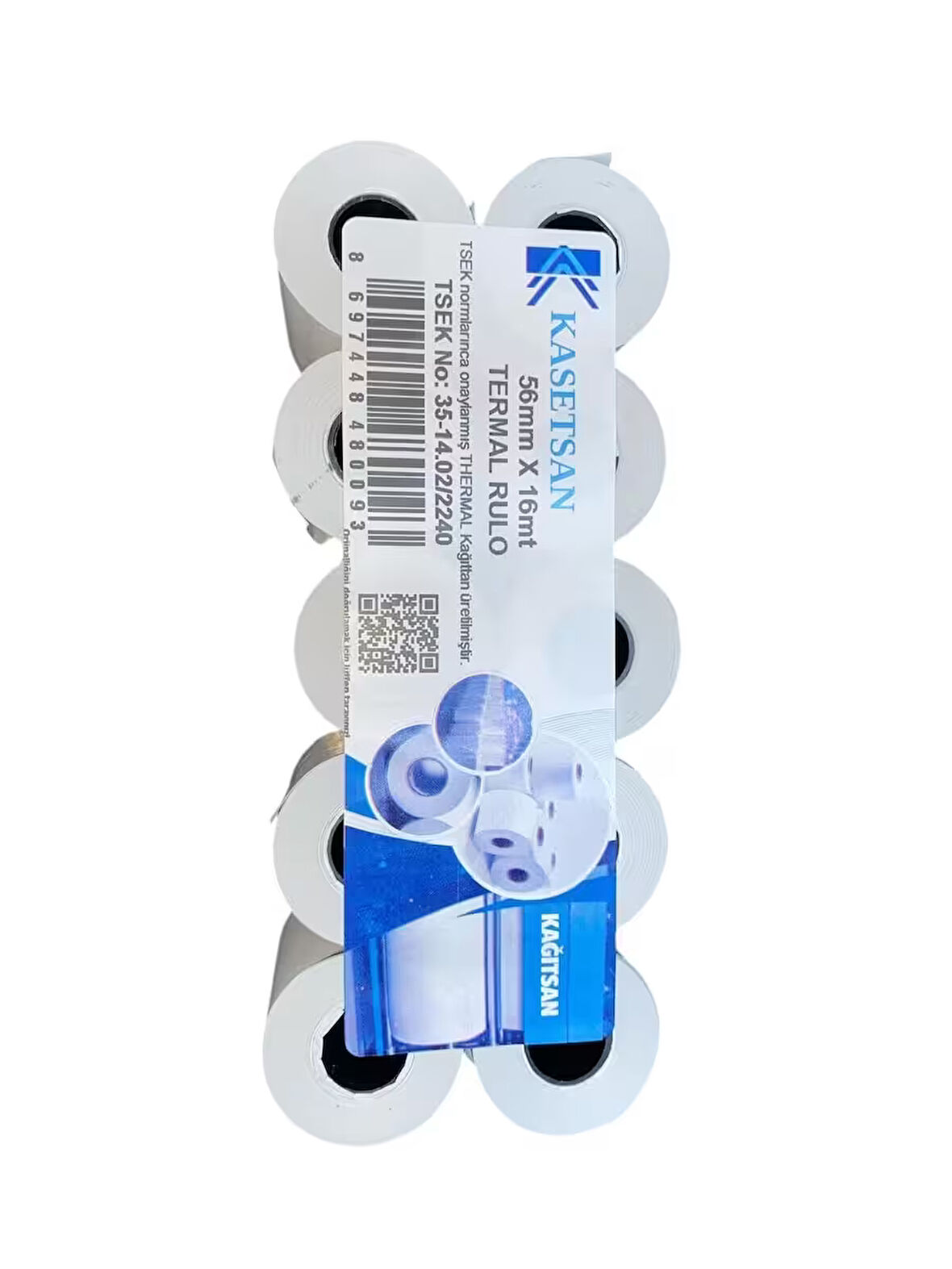 Kasetsan 56 mm x 16 mt Termal Pos Yazarkasa Kağıdı 500 Adet