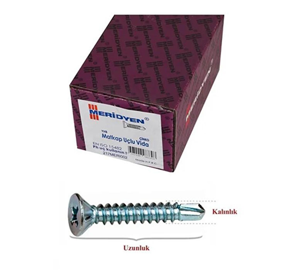 Meridyen Y.H.B.Matkap Uçlu Vida 4.8X22 (500 Adetet)