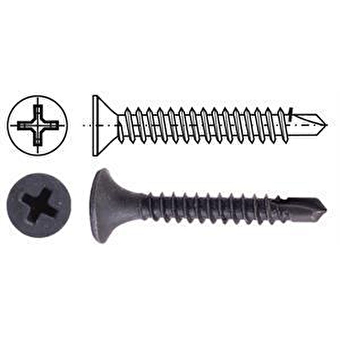 Meridyen Alçıpan Matkap Uçlu 3.5x45 500 Li Paket