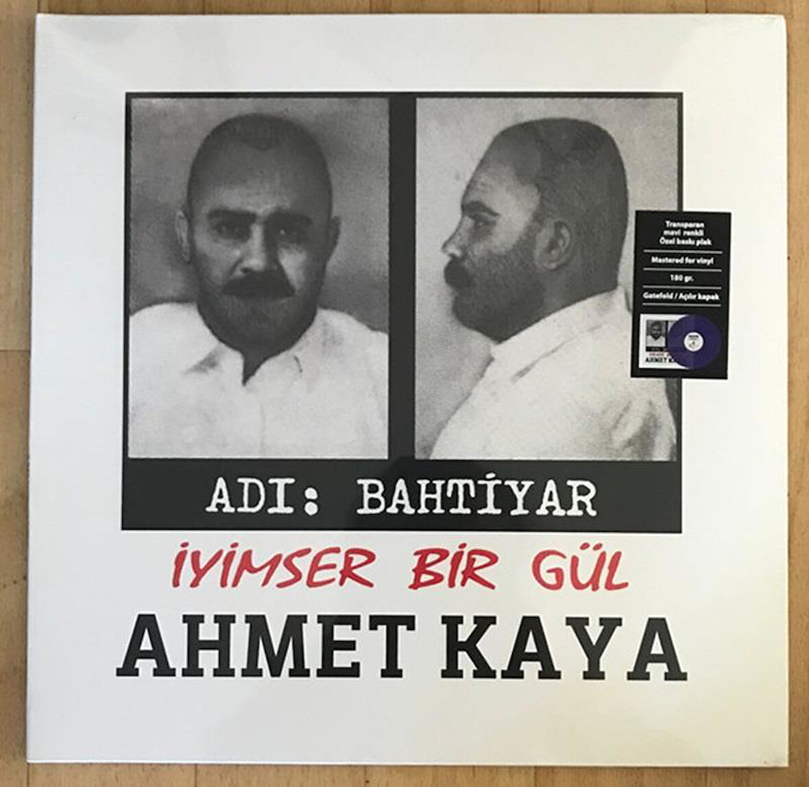 Ahmet Kaya – Adı: Bahtiyar - İyimser Bir Gül Mavi Renkli Plak Vinly  alithestereo