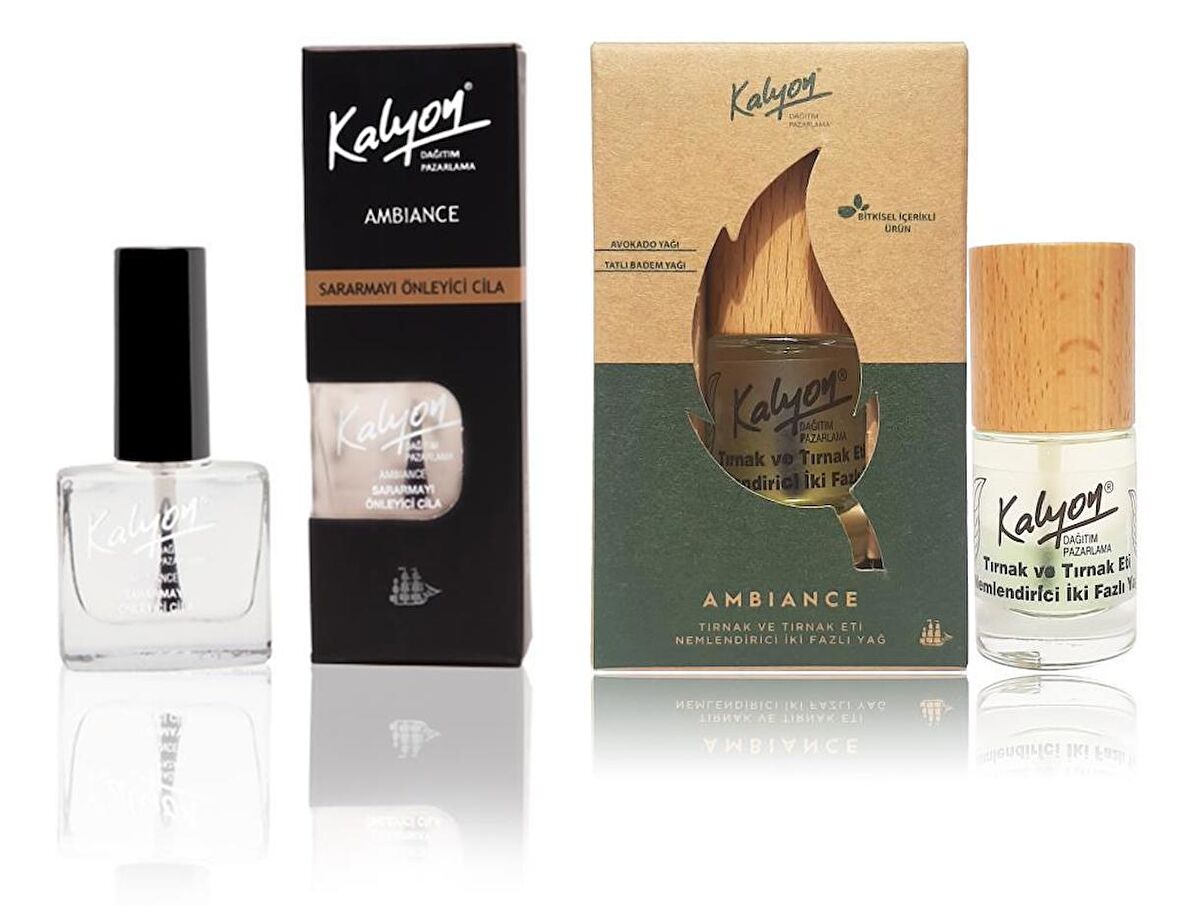 Kalyon Sararmayı Önleyici+Kalyon Bitkisel Tırnak ve Tırnak Eti Nemlendirici İki Fazlı Yağ 11 Ml