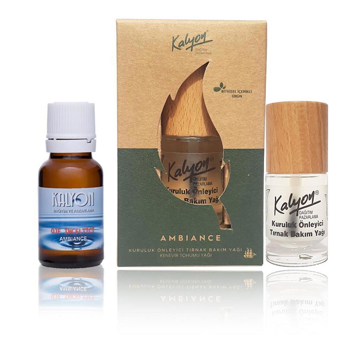 Kalyon Oje Çözücü+Kalyon Bitkisel Kuruluk Önleyici Tırnak Bakım Yağı Kenevir Tohumu Yağı 11 Ml