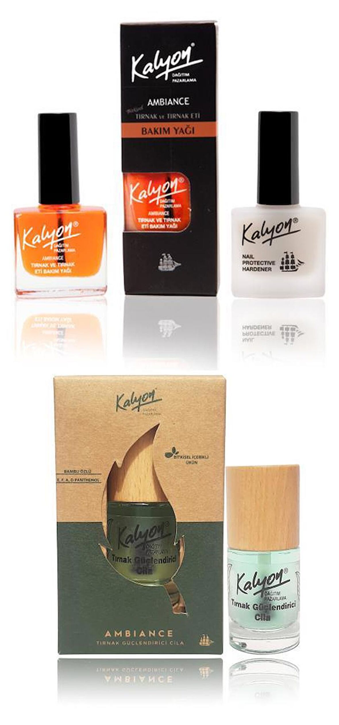 Kalyon Tırnak Sertleştirici+Bakım Yağı+Kalyon Bitkisel Tırnak Güçlendirici Cila 11 Ml