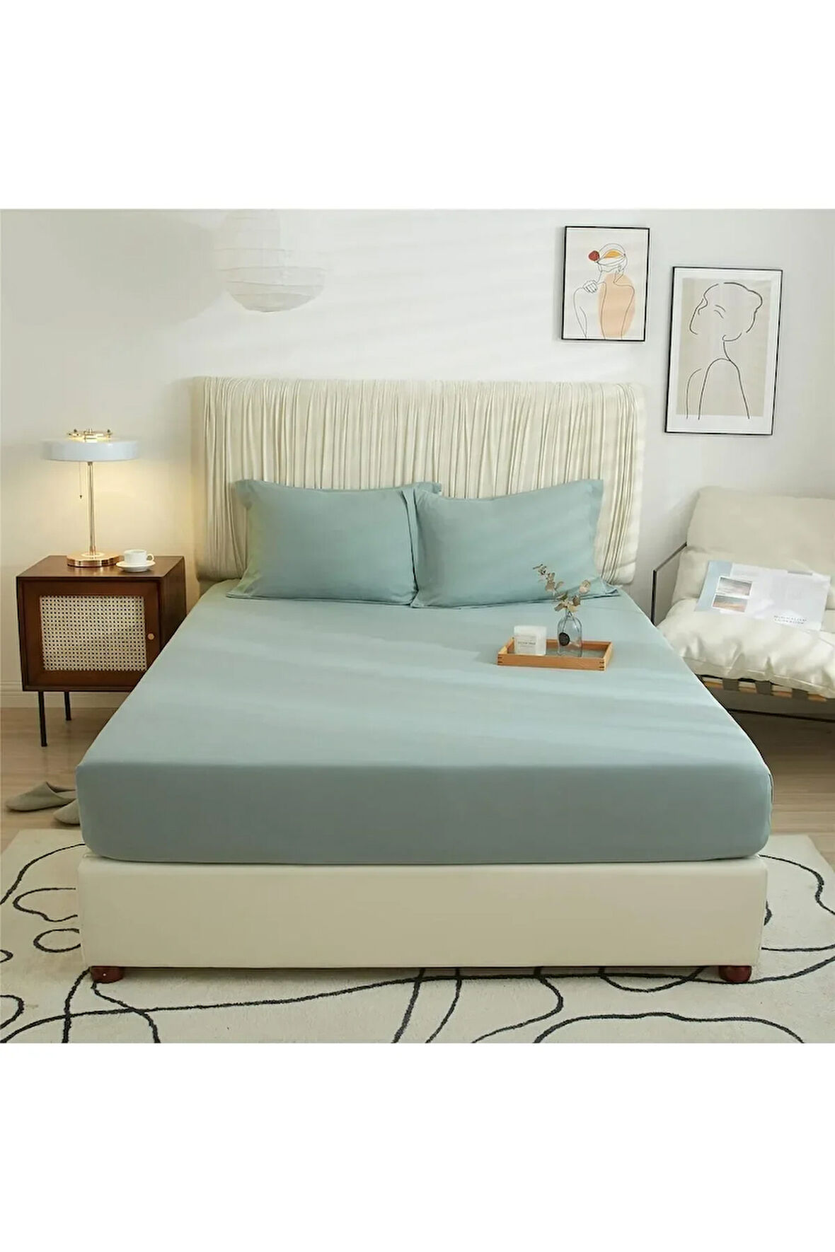 Lastiksiz Çift Kişilik Çarşaf Takımı 220x240 Çarşaf + 2 Yastık Kılıfı