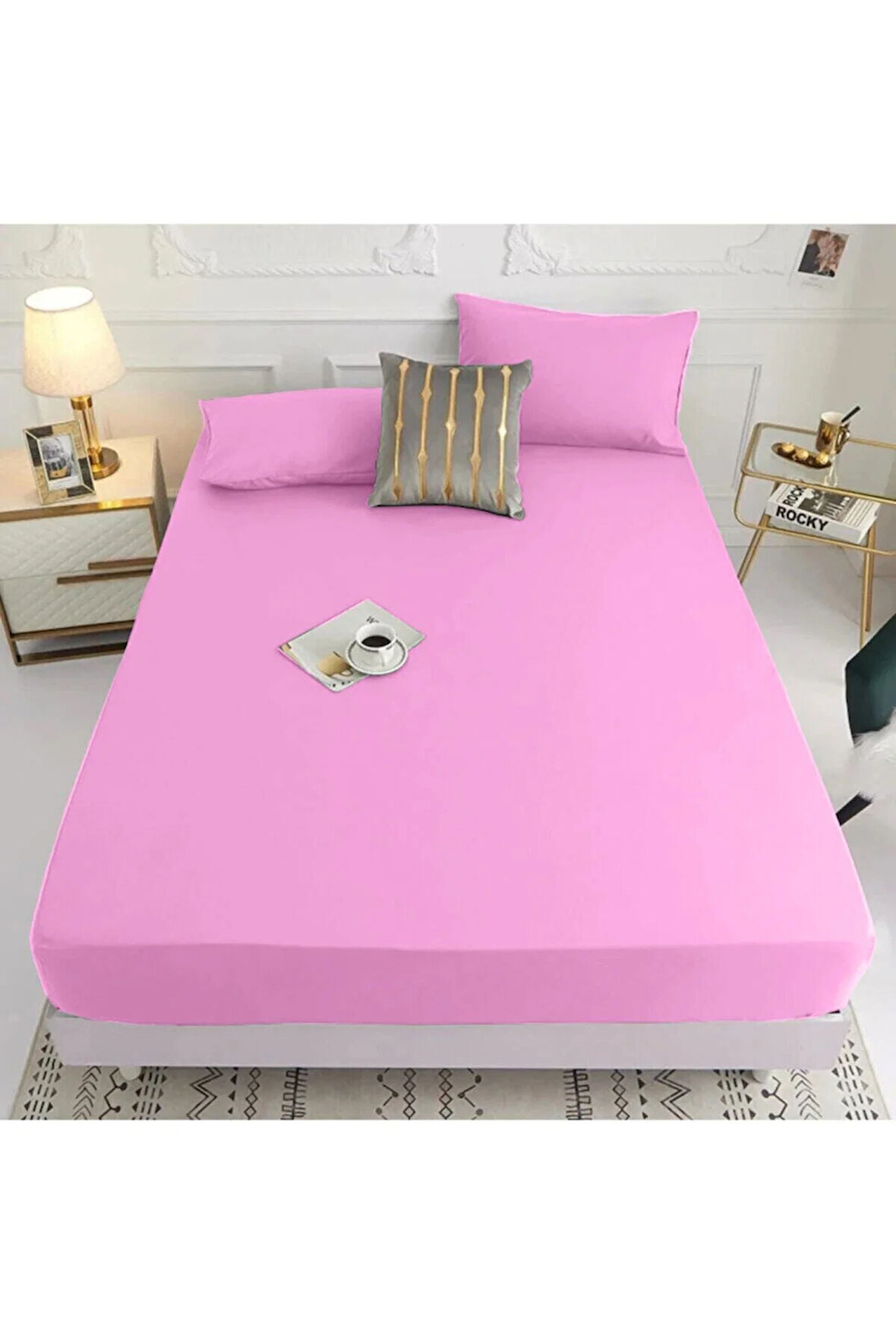 Lastiksiz Çift Kişilik Çarşaf Takımı 220x240 Çarşaf + 2 Yastık Kılıfı