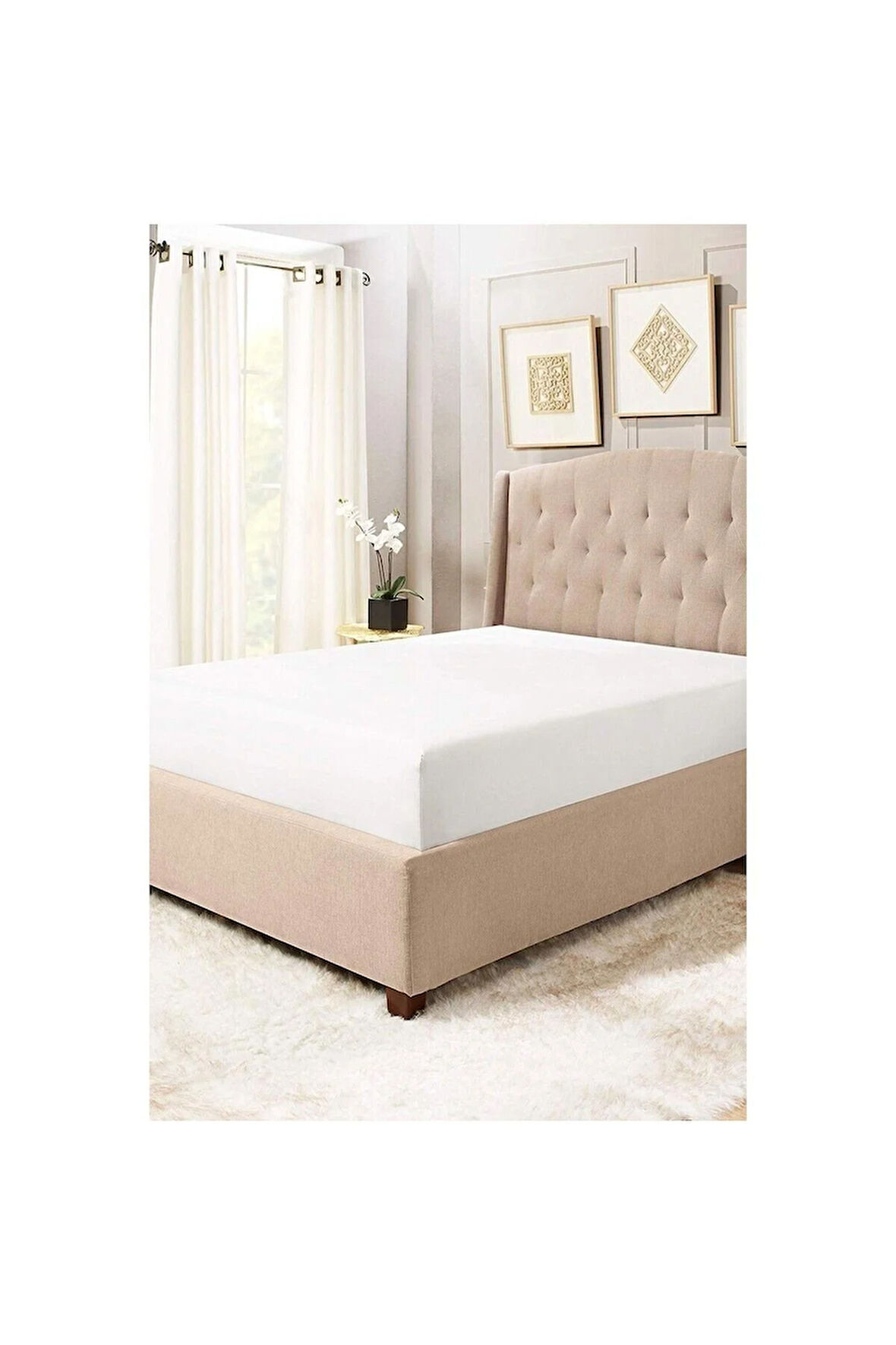 Battal ve Büyük Yataklar için Lastiksiz Düz Renk Çarşaf 240x260 Cm