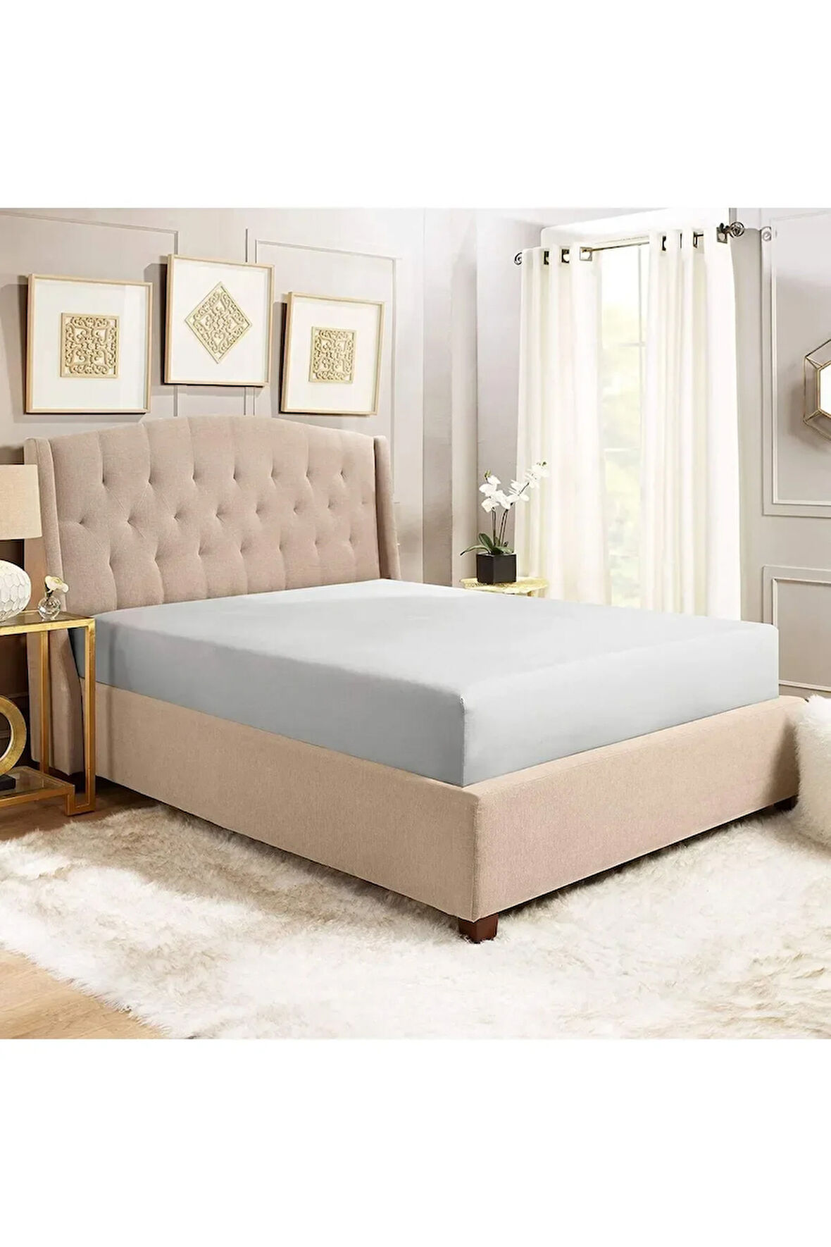 Battal ve Büyük Yataklar için Lastiksiz Düz Renk Çarşaf 240x260 Cm