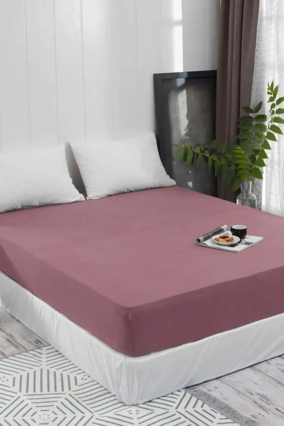Battal ve Büyük Yataklar için Lastiksiz Düz Renk Çarşaf 240x260 Cm