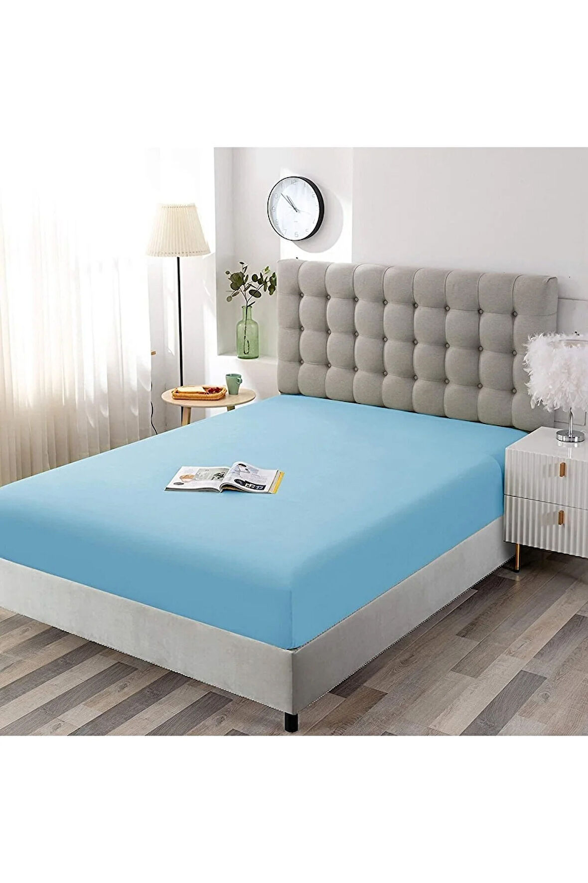 Battal ve Büyük Yataklar için Lastiksiz Düz Renk Çarşaf 240x260 Cm