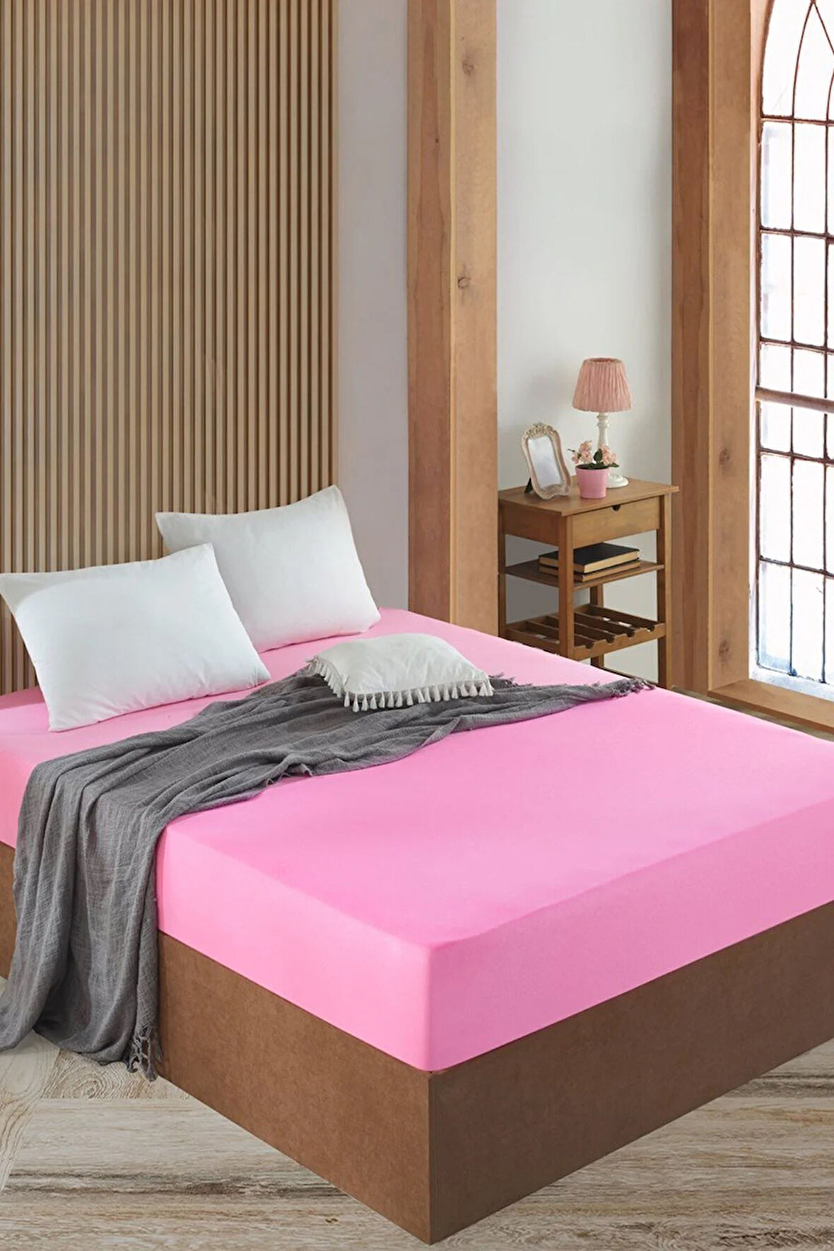 Battal ve Büyük Yataklar için Lastiksiz Düz Renk Çarşaf 240x260 Cm