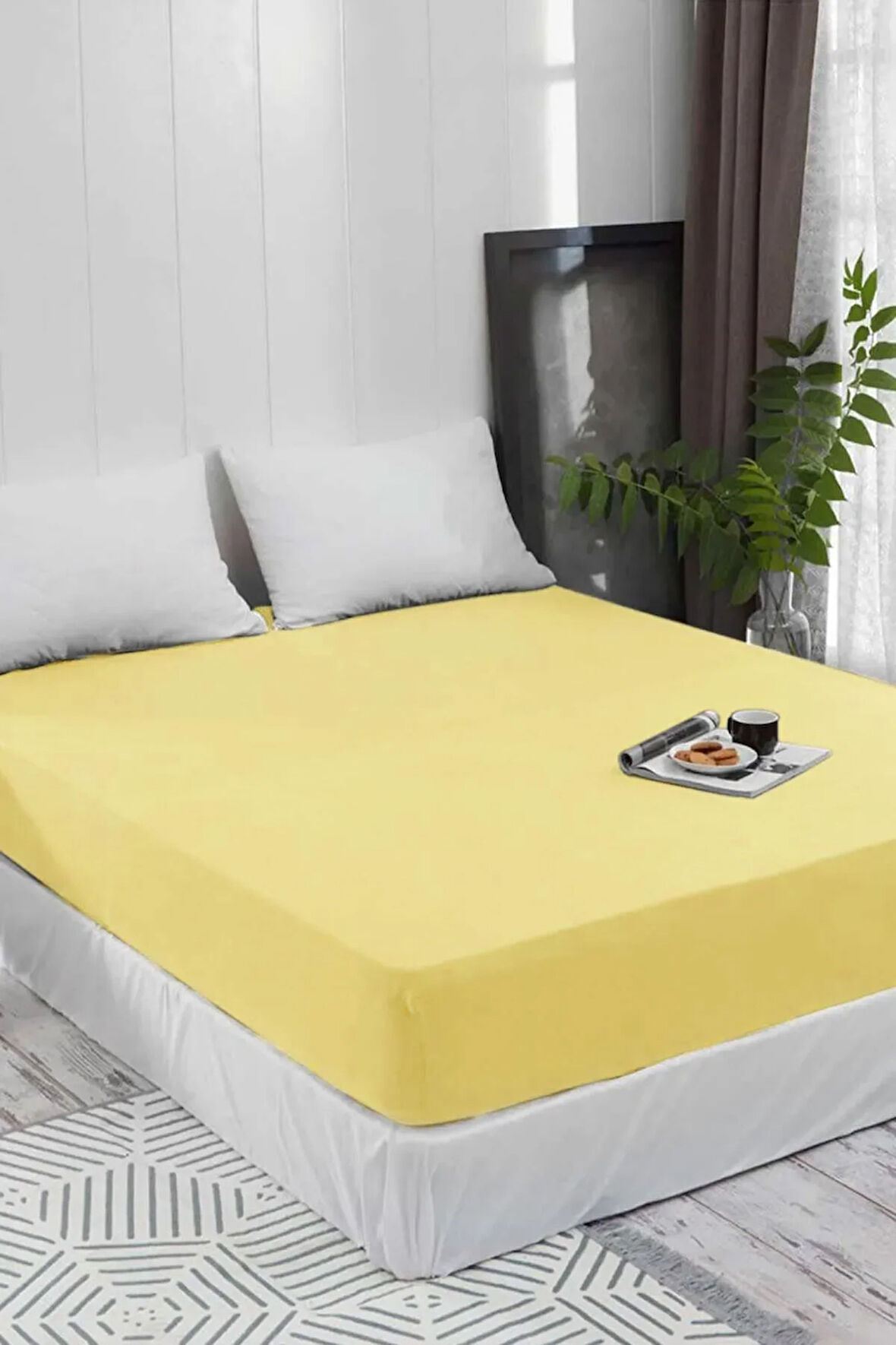 Battal ve Büyük Yataklar için Lastiksiz Düz Renk Çarşaf 240x260 Cm