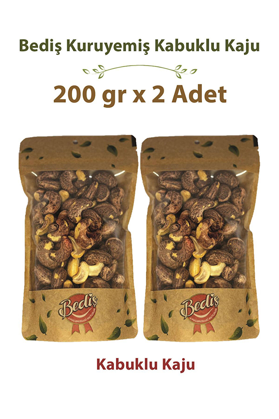 Bediş Natural Zarlı Kaju 200 gr x 2 Adet