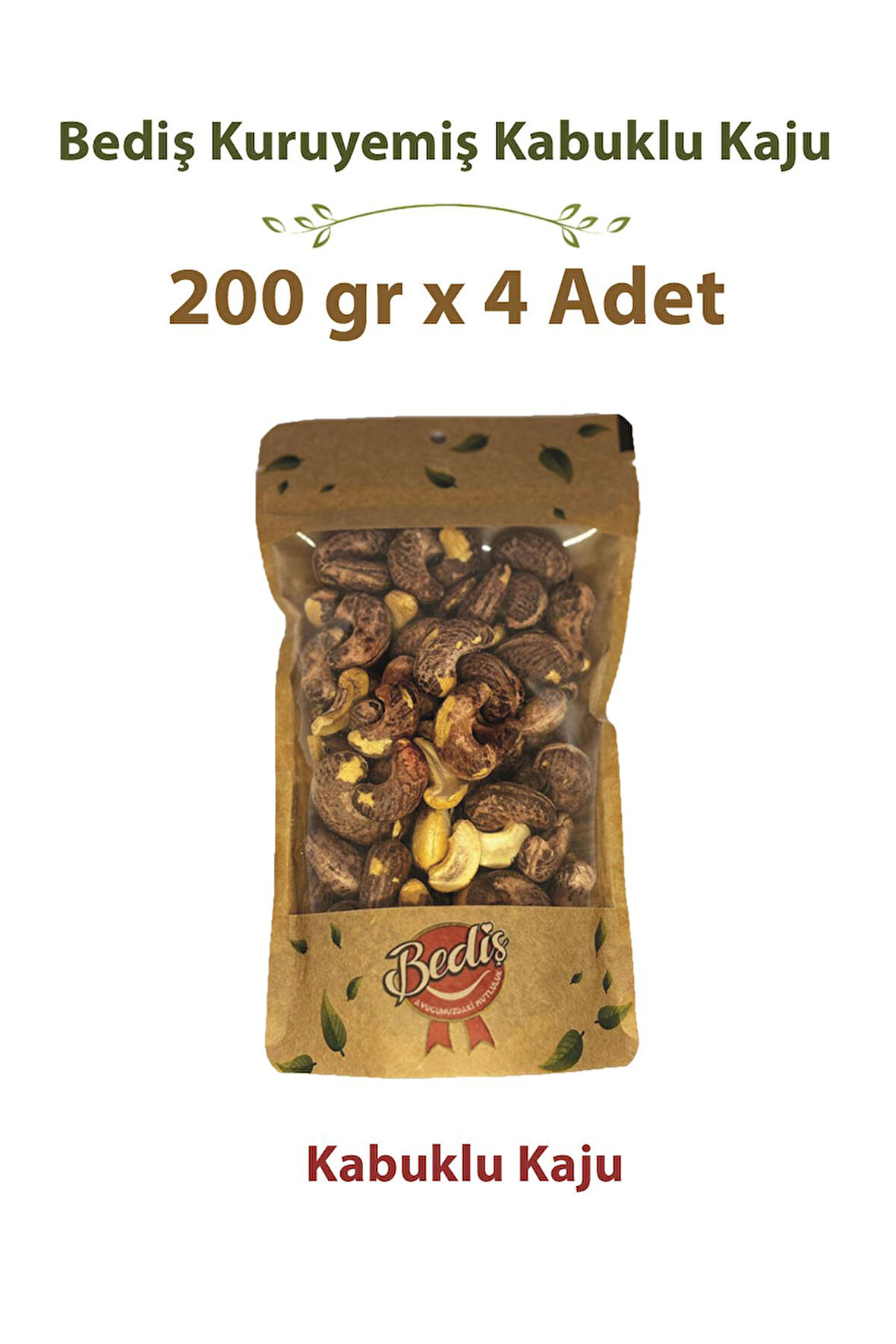 Bediş Natural Zarlı Kaju 200 gr x 4 Adet