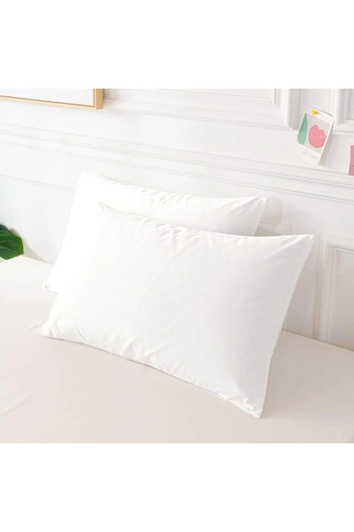 Düz Pamuklu 2'li Yastık Kılıfı 50x70 Beyaz