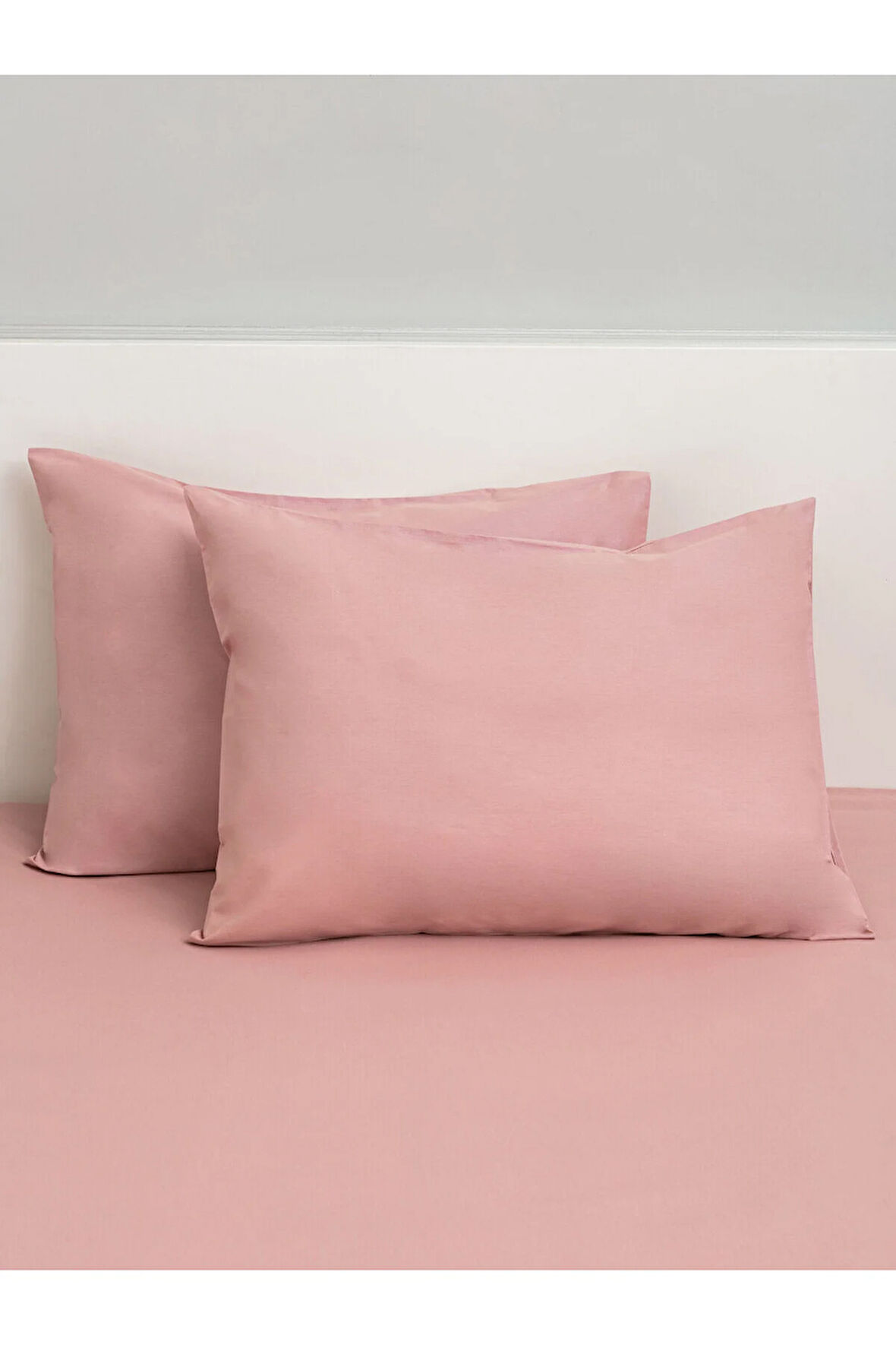 Düz Pamuklu 2'li Yastık Kılıfı 50x70 Gül Kurusu