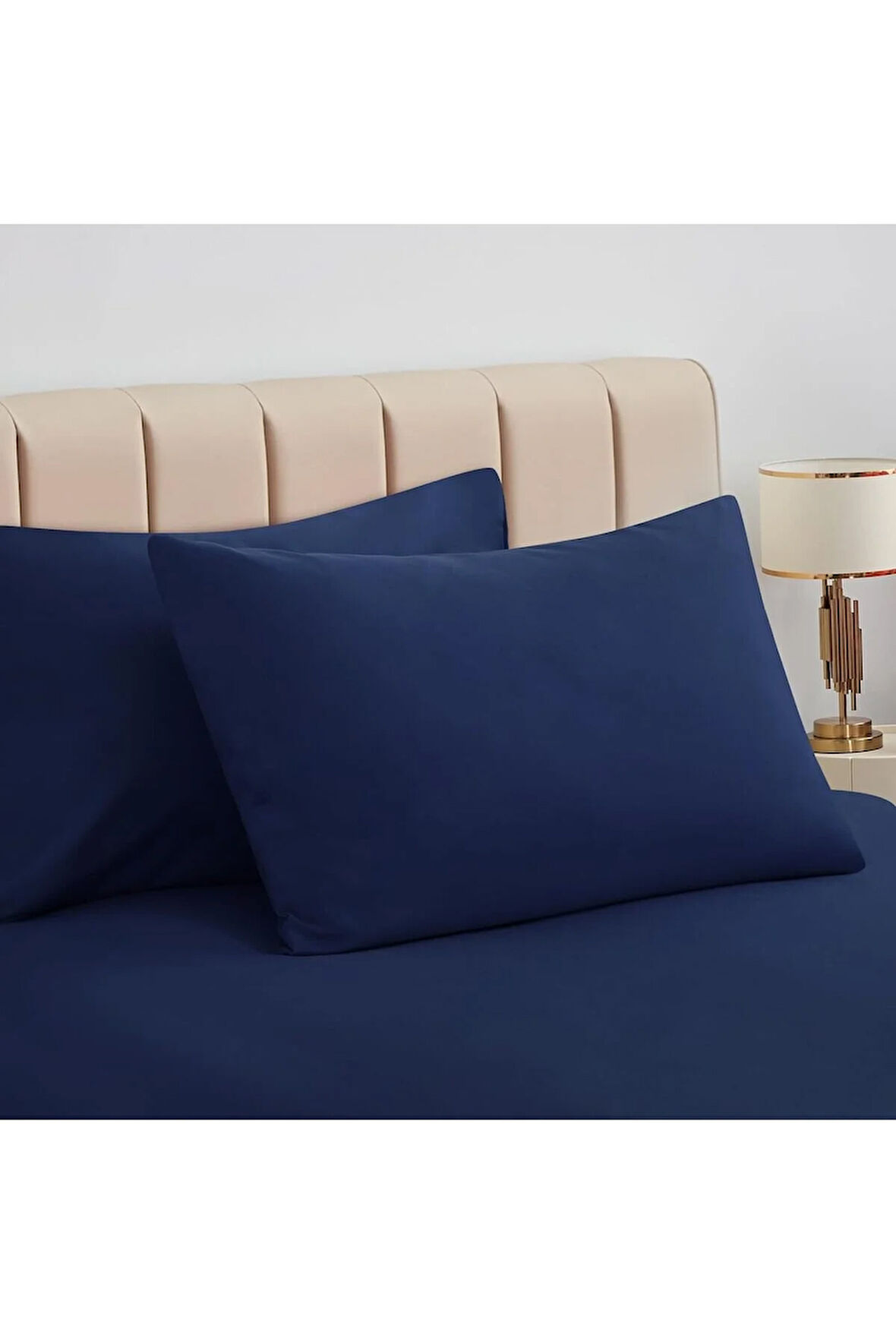 Düz Pamuklu 2'li Yastık Kılıfı 50x70 Lacivert