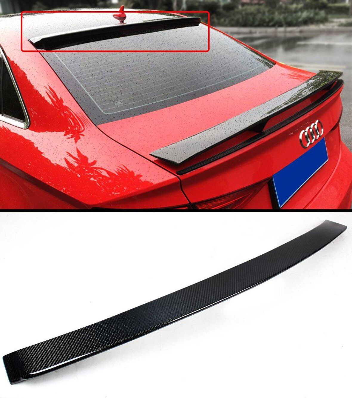 Audi a3 sedan cam üstü spoiler pianoblack 2013+