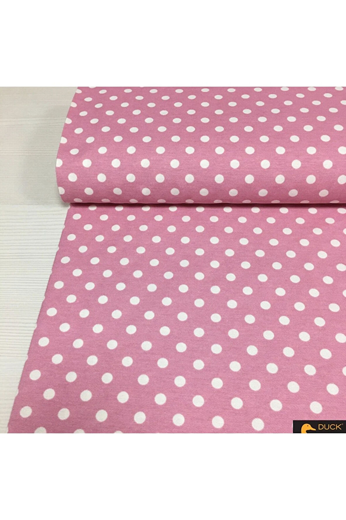 Nevresimlik, Çarşaflık, Örtülük Pembe Puantiyeli Kumaş