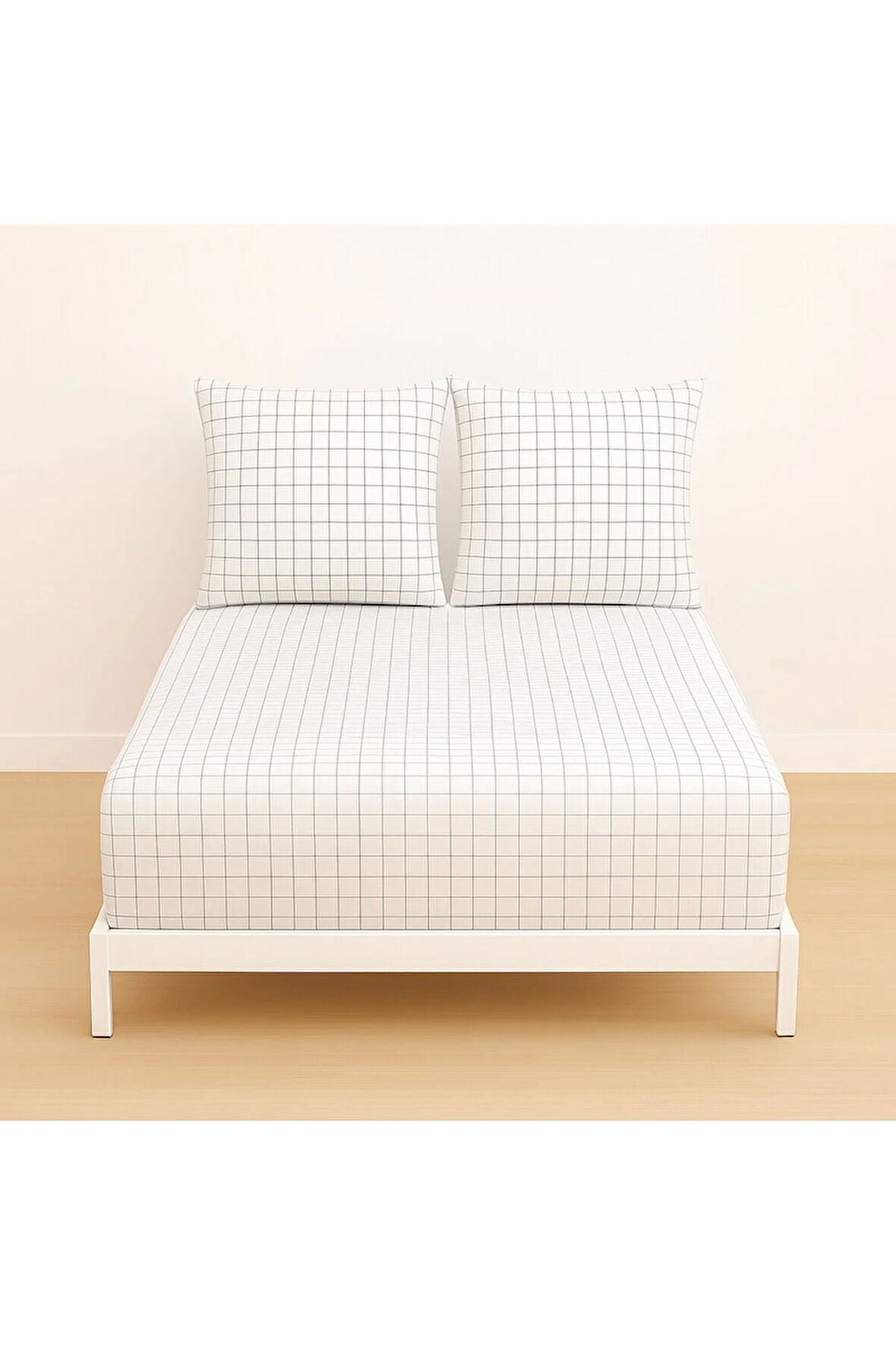 Desenli Çift Kişilik Lastikli Battal 180 X 200 Çarşaf ve 2 Adet Yastık Kılıfı