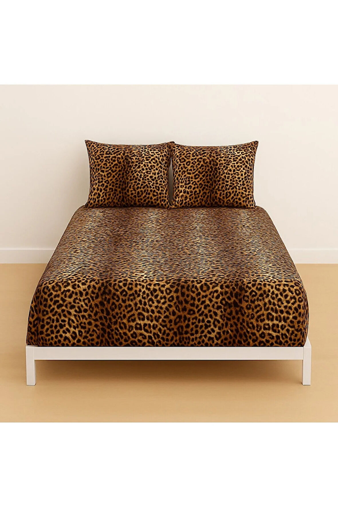 Desenli Çift Kişilik Lastikli Battal 180 X 200 Çarşaf ve 2 Adet Yastık Kılıfı