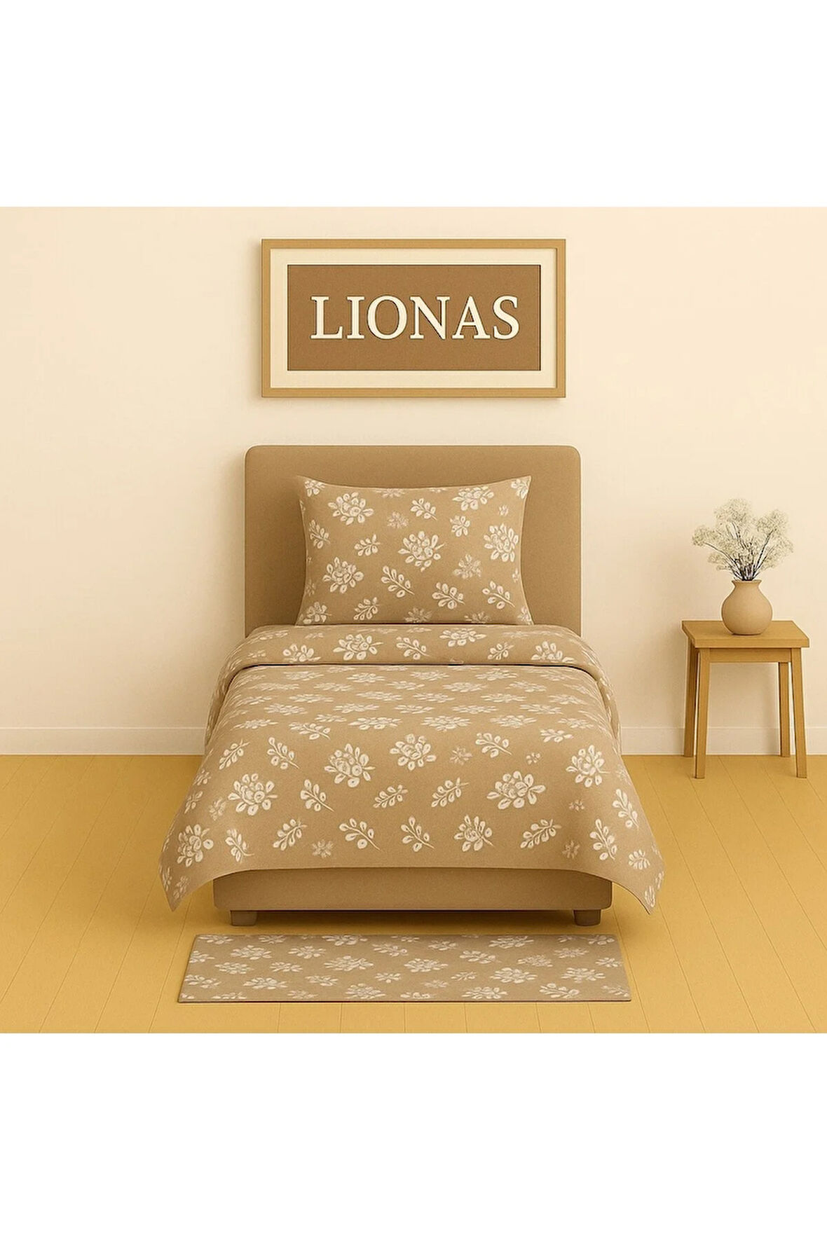 Tek Kişilik Desenli Nevresim + 1 Adet Kapaklı Yastık Kılıfı