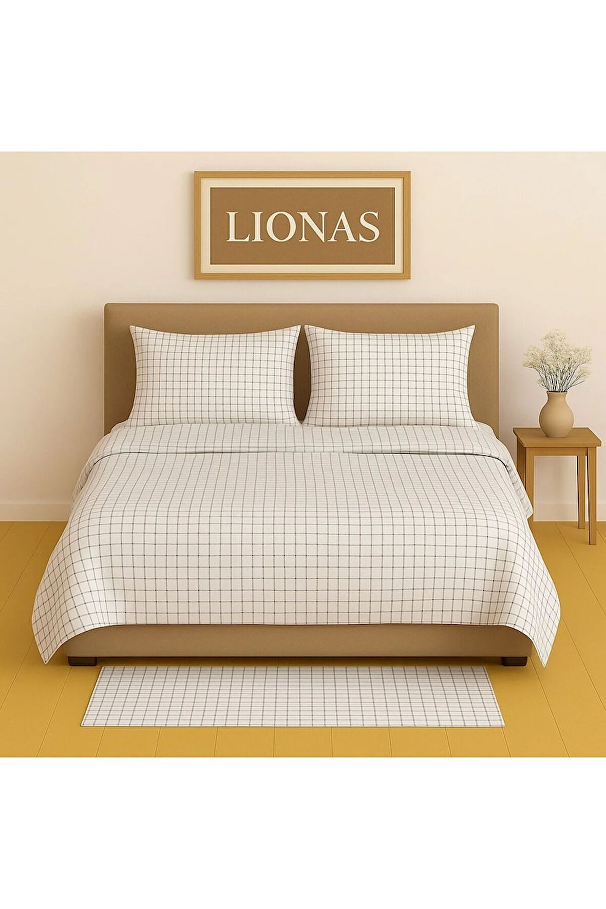 Çift Kişilik Desenli Nevresim + 2 Adet Kapaklı Yastık Kılıfı