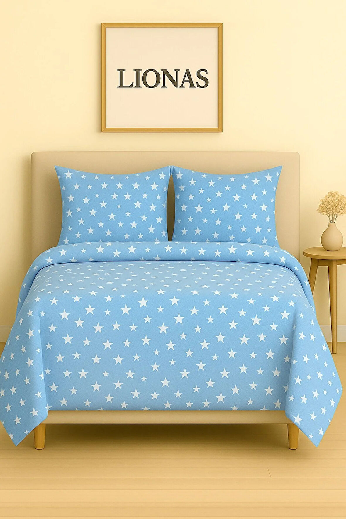 Çift Kişilik Desenli Nevresim + 2 Adet Kapaklı Yastık Kılıfı