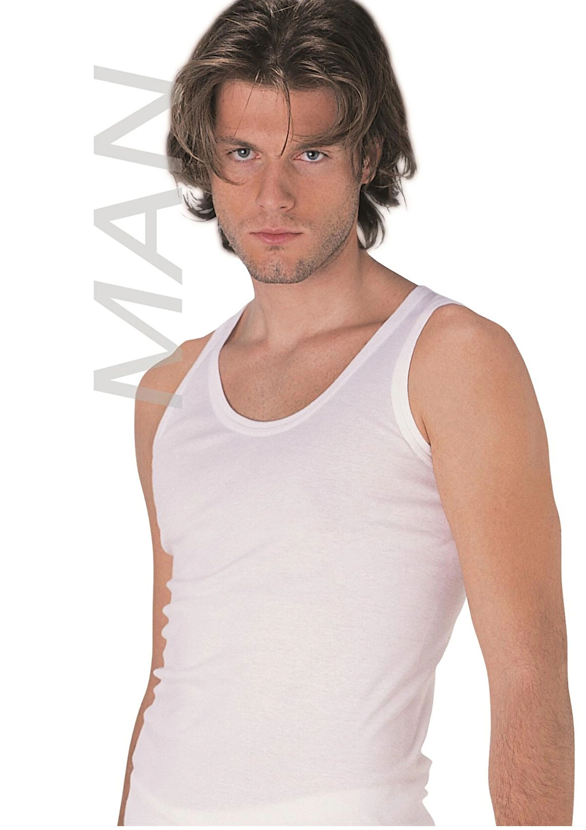 Erkek Beyaz Ribana Atlet % 100 Pamuklu Atlet 3'lü Paket 101-3B