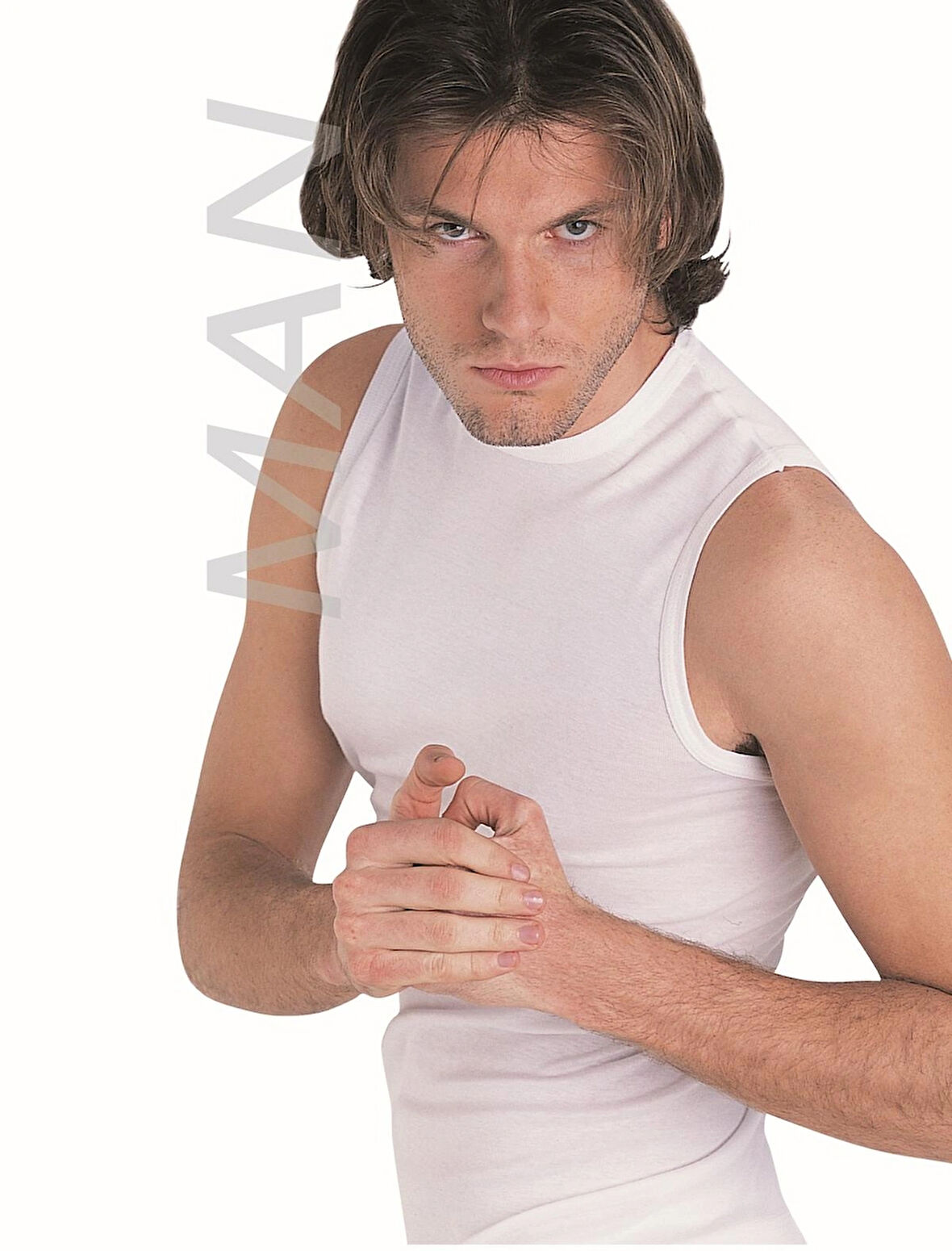 Erkek Beyaz Ribana Sıfır Kollu Atlet % 100 Pamuklu Atlet 3’lü Paket 114-3B